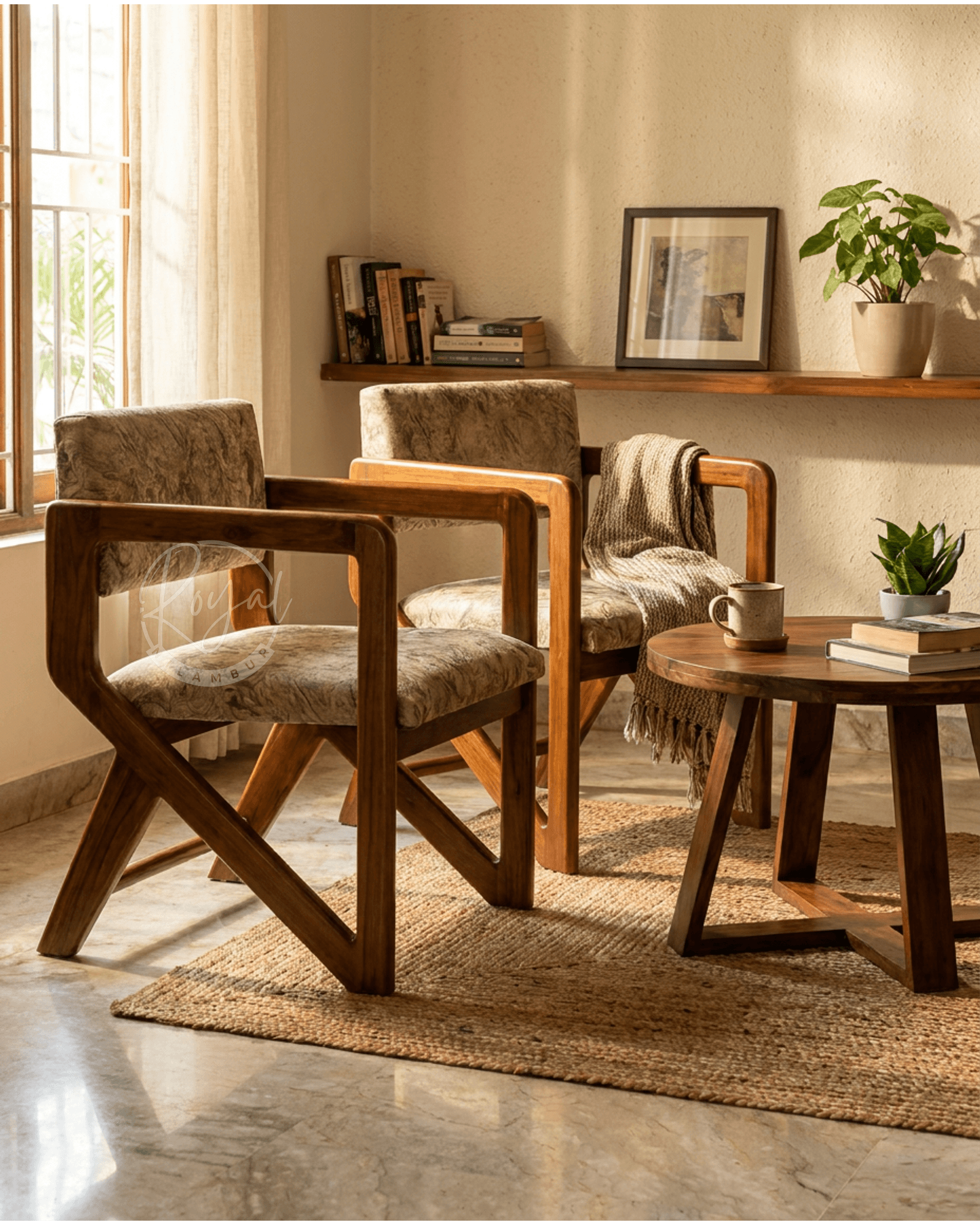 Royal Caelor Nilambur Teak Wood Arm Chair