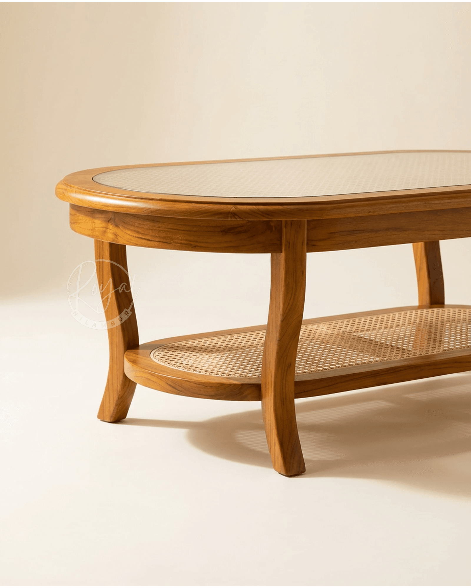 Royal Nilcan Teak Wooden Cane Coffee Table
