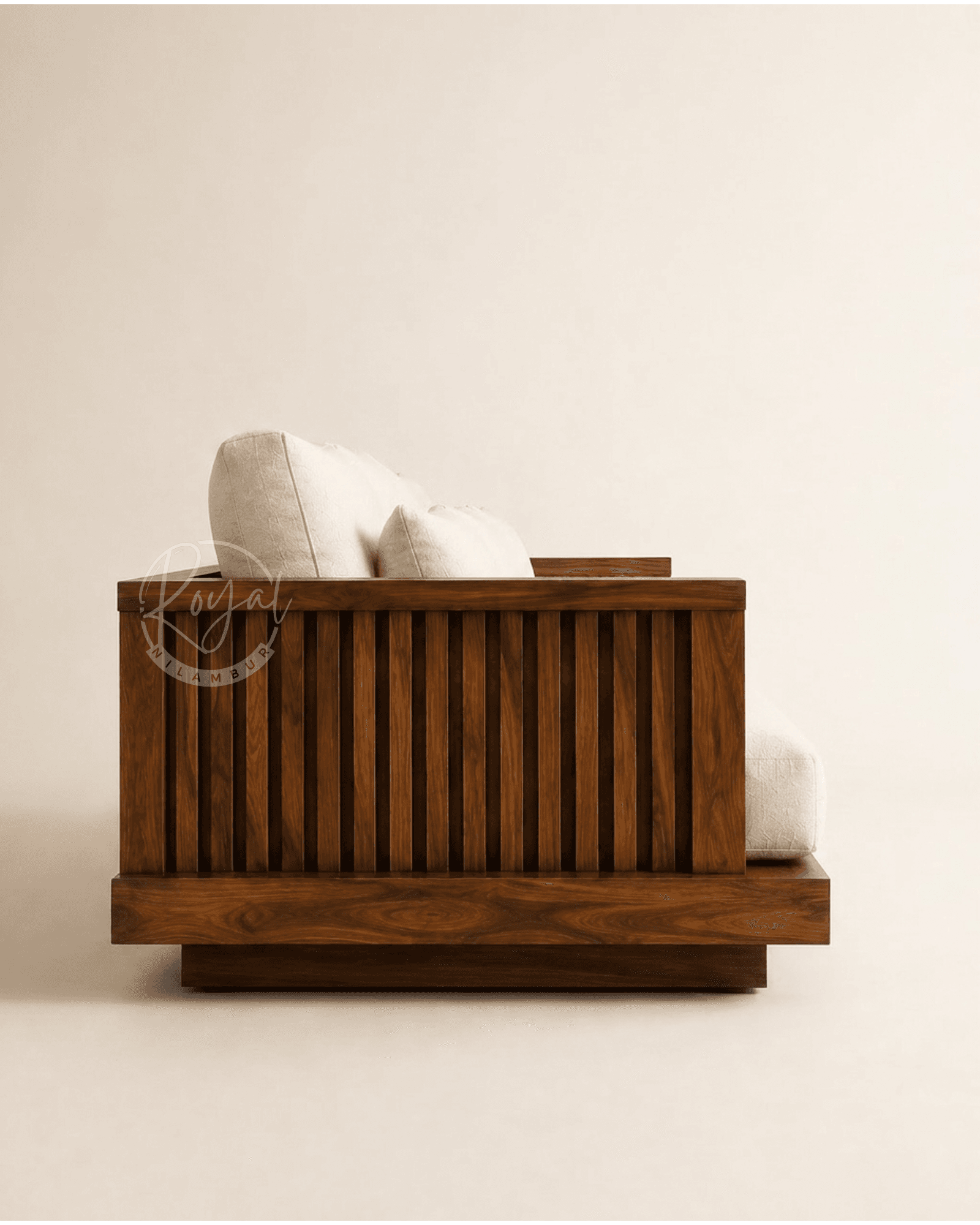 Royal Tyva Nilambur Teak Wood Corner Sofa