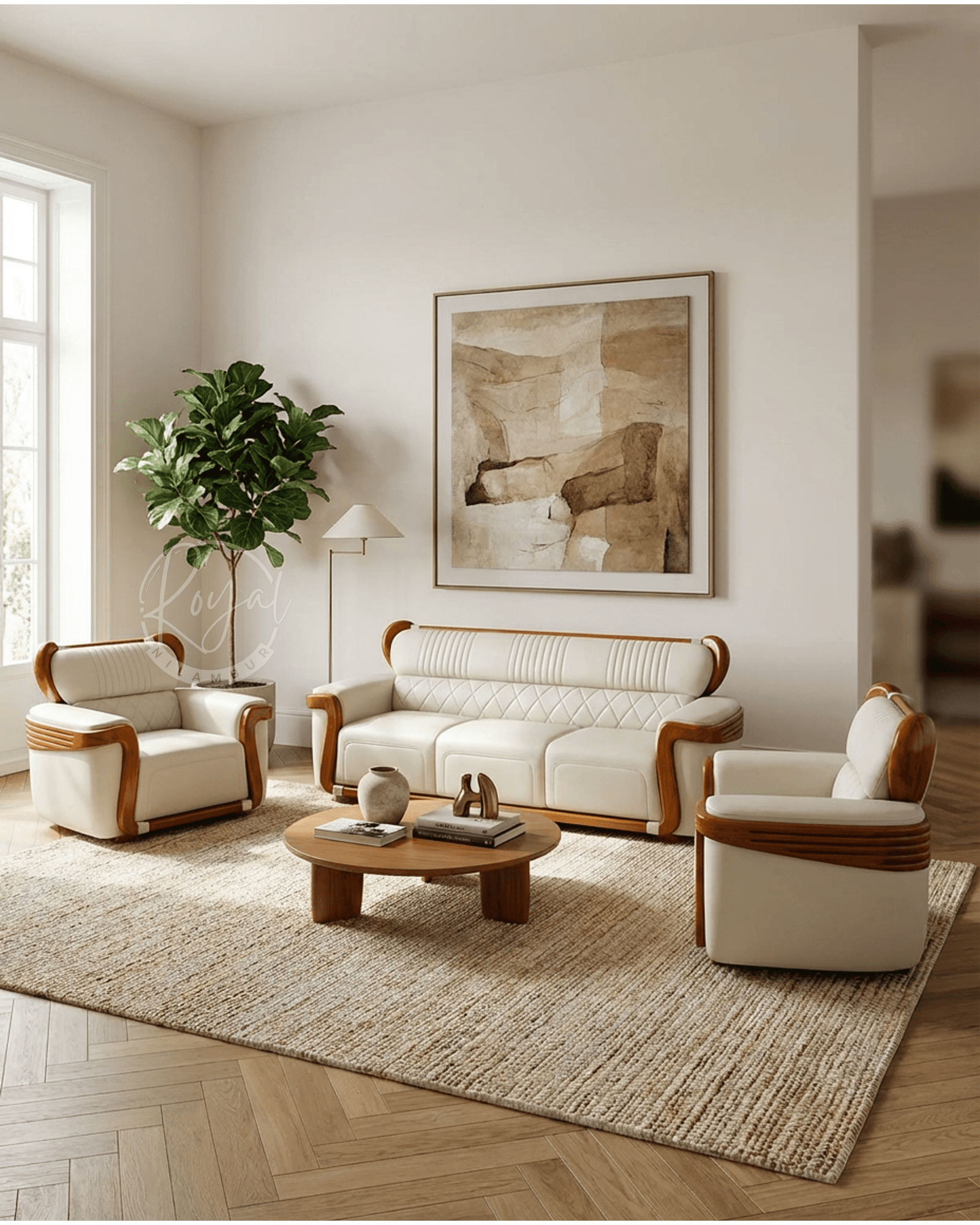 Royal Nirvix Nilambur Teak Wood Sofa Set