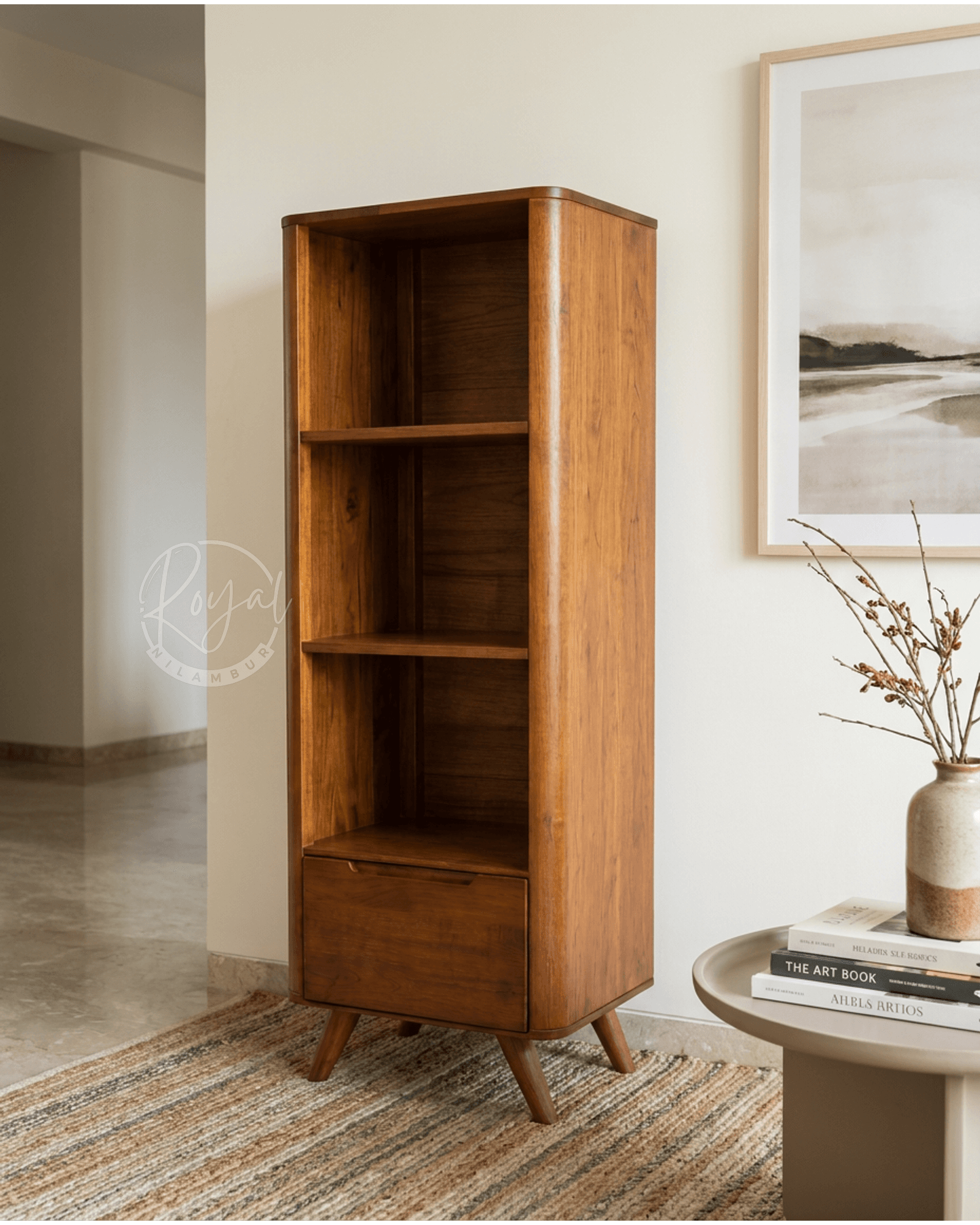 Royal Adhyan Nilambur Teak Wood Bookshelf