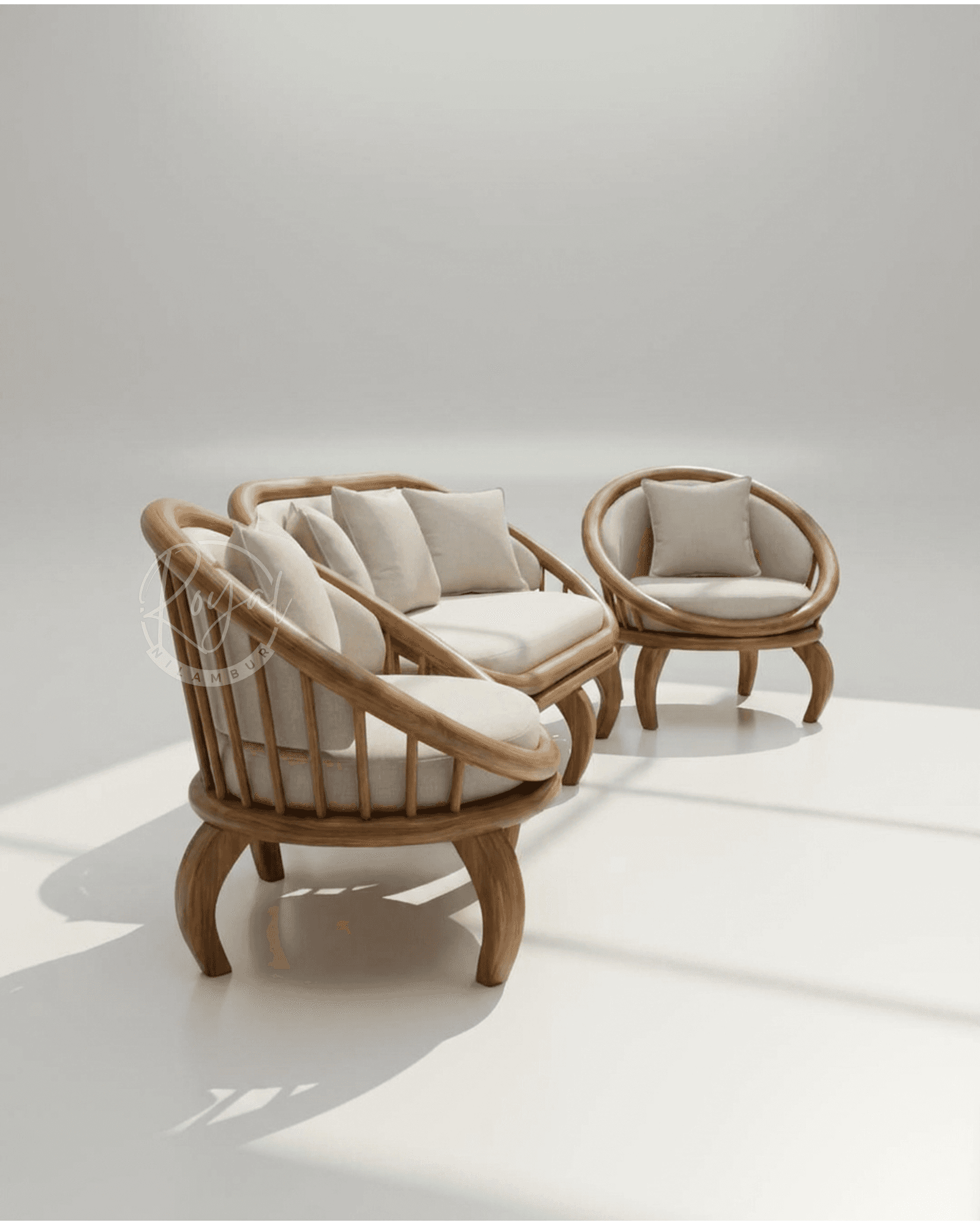 Royal Elantra Nilambur Teak Wood Sofa Set