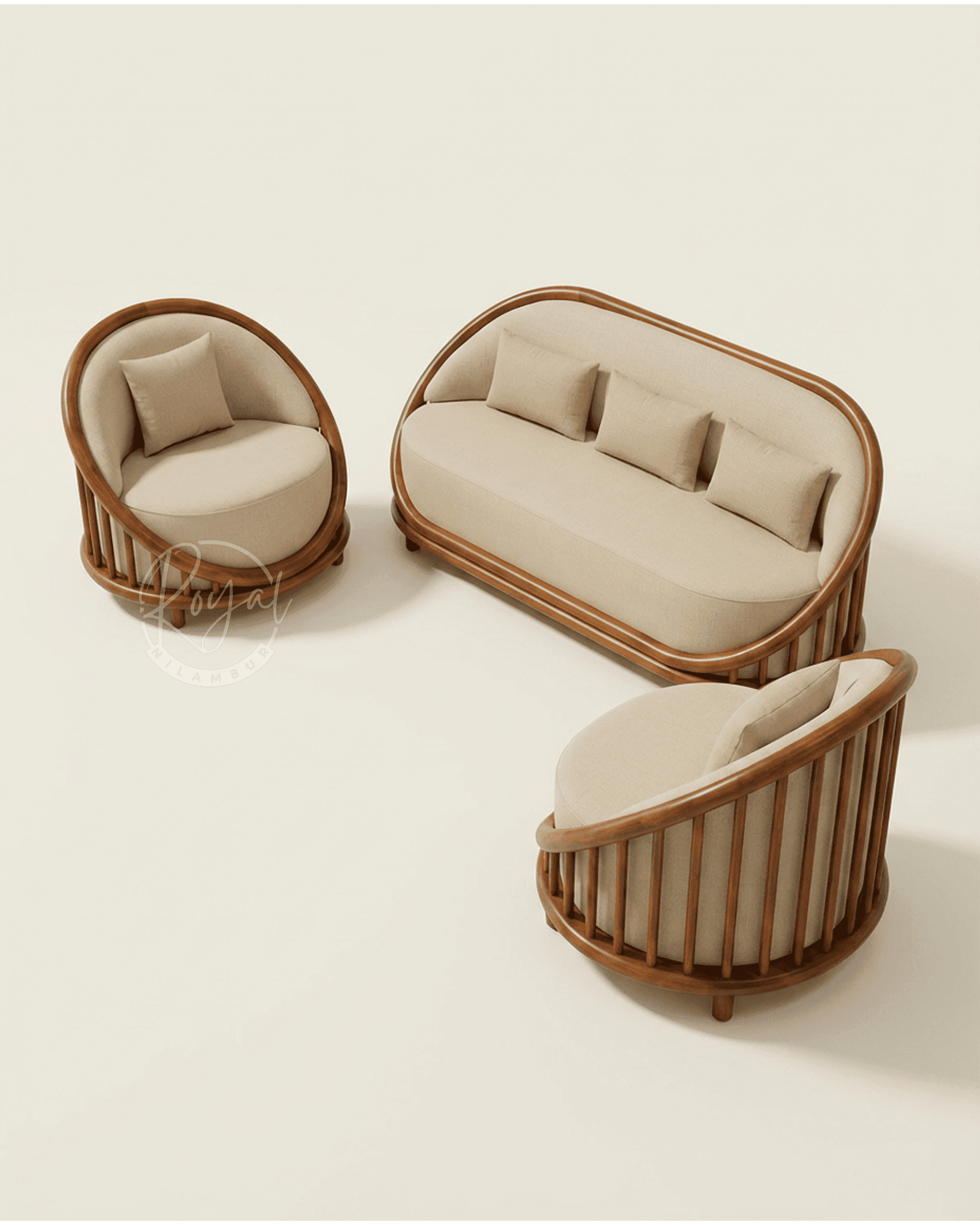 Royal Luxon Nilambur Teak Wood Sofa Set