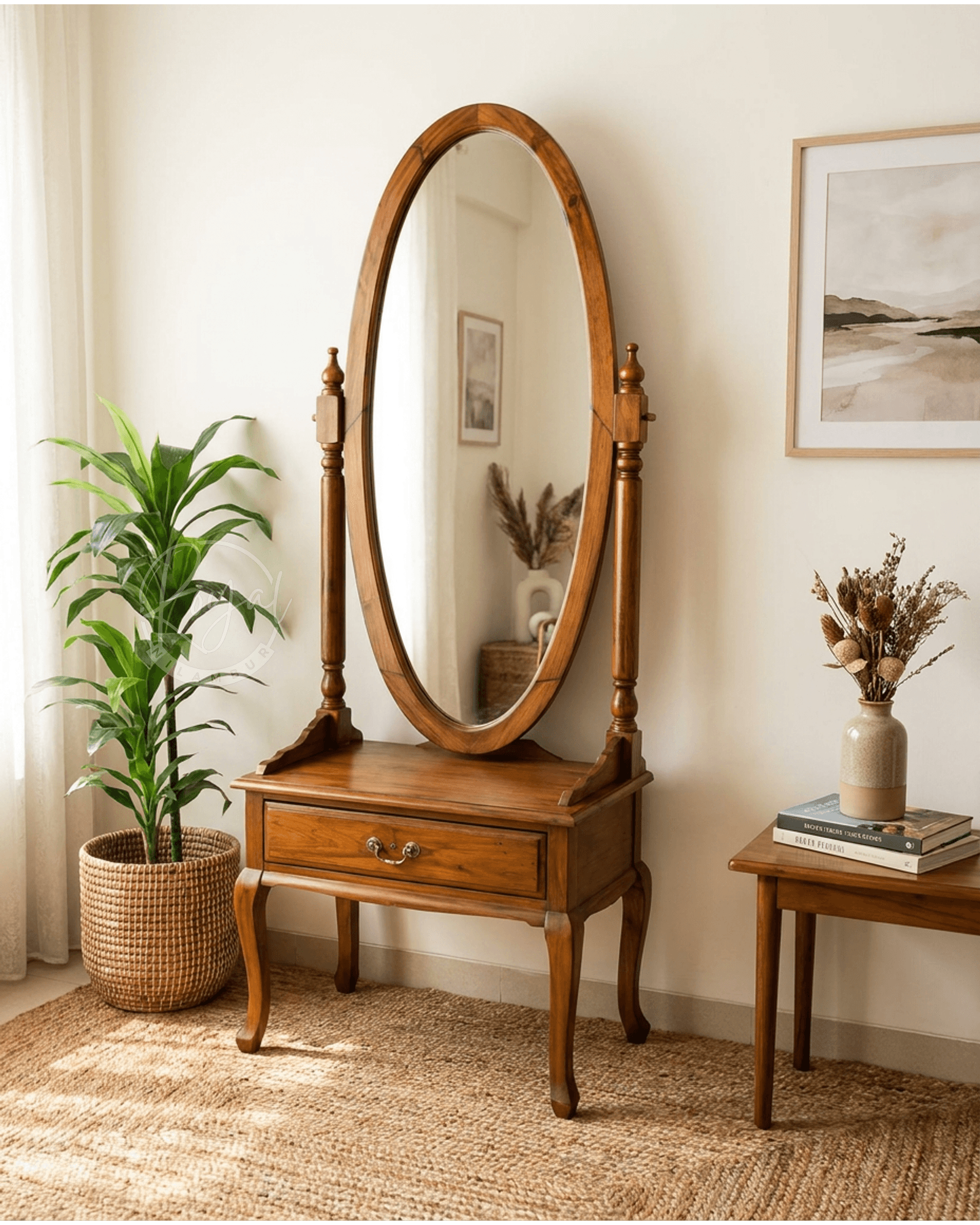 Royal Darpana Nilambur Teak Wood Dressing Table