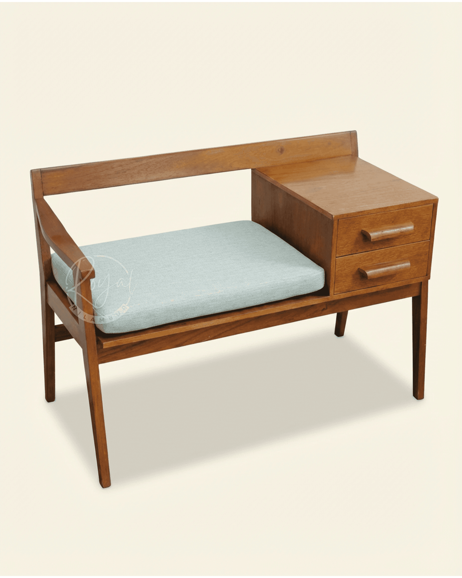 Royal Nivexia Nilambur Teak Wood Telephone Bench with Storage