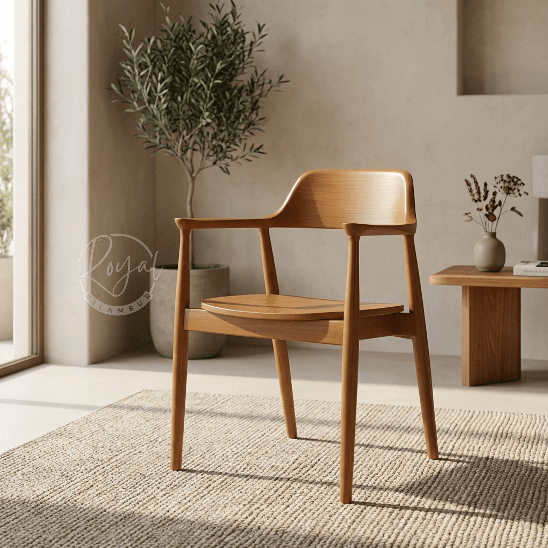 Royal Aarvix Nilambur Teak Wood Armchair