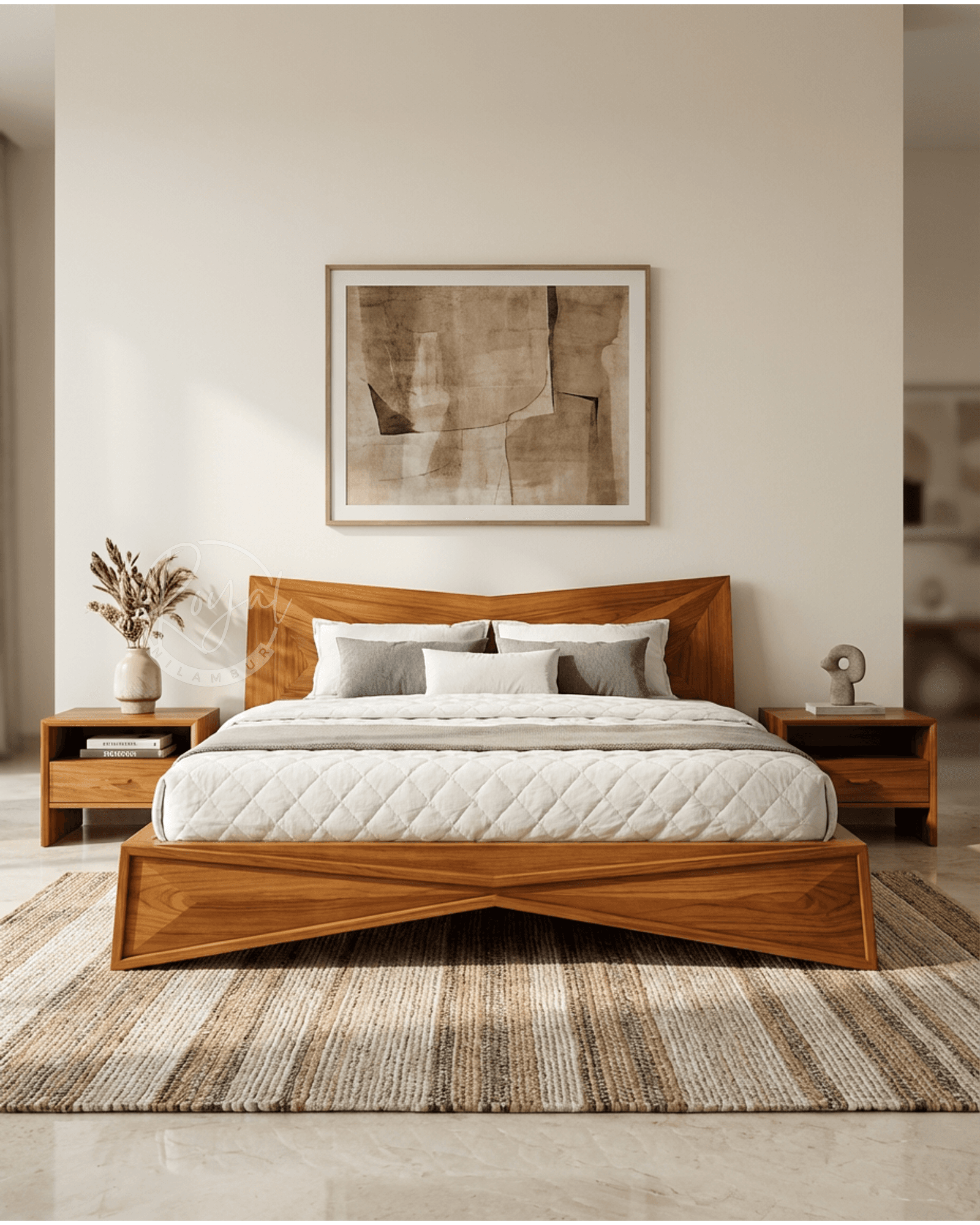 Royal Kalvyn Nilambur Teak Wood Bed