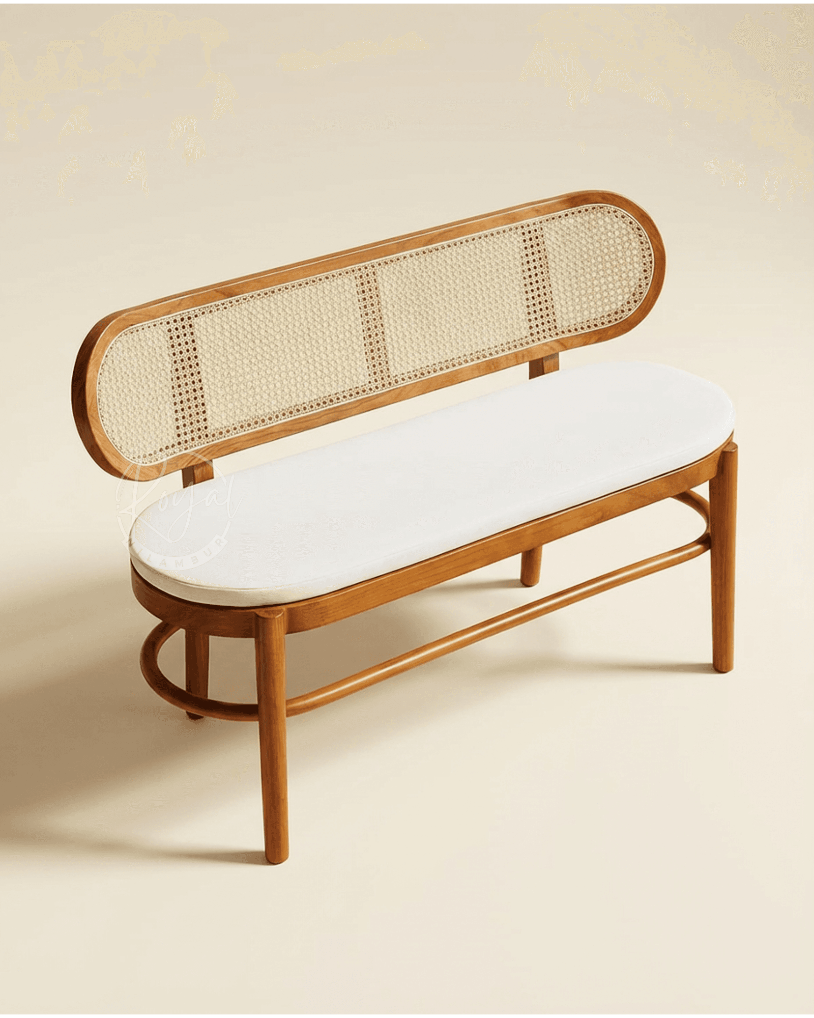 Royal Aevon Nilambur Teak Wood Cane Bench