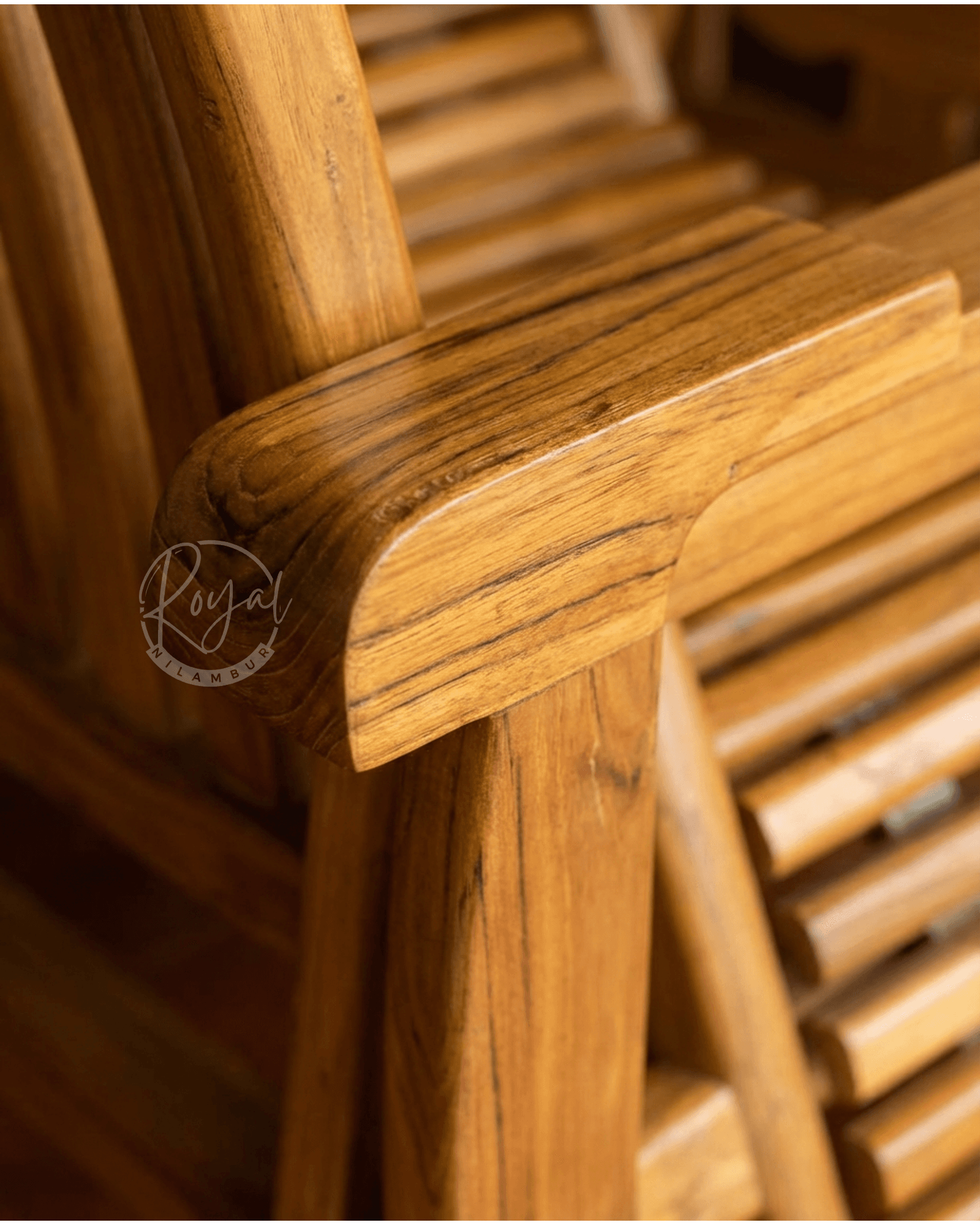 Royal Sumrida Nilambur Teak Wood Easy Chair
