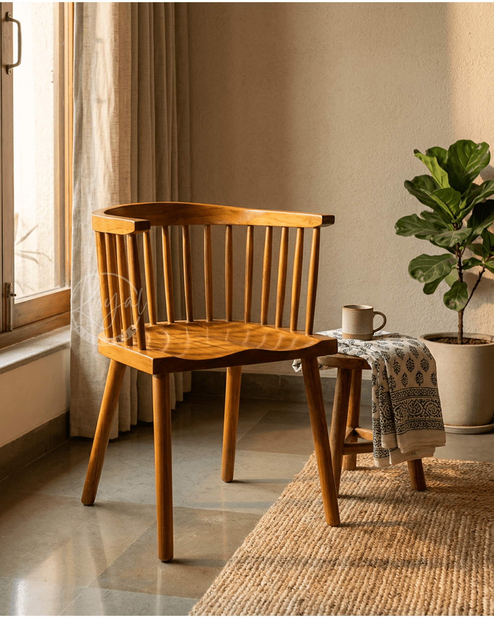 Royal Alaya Nilambur Teak Wood Arm Chair