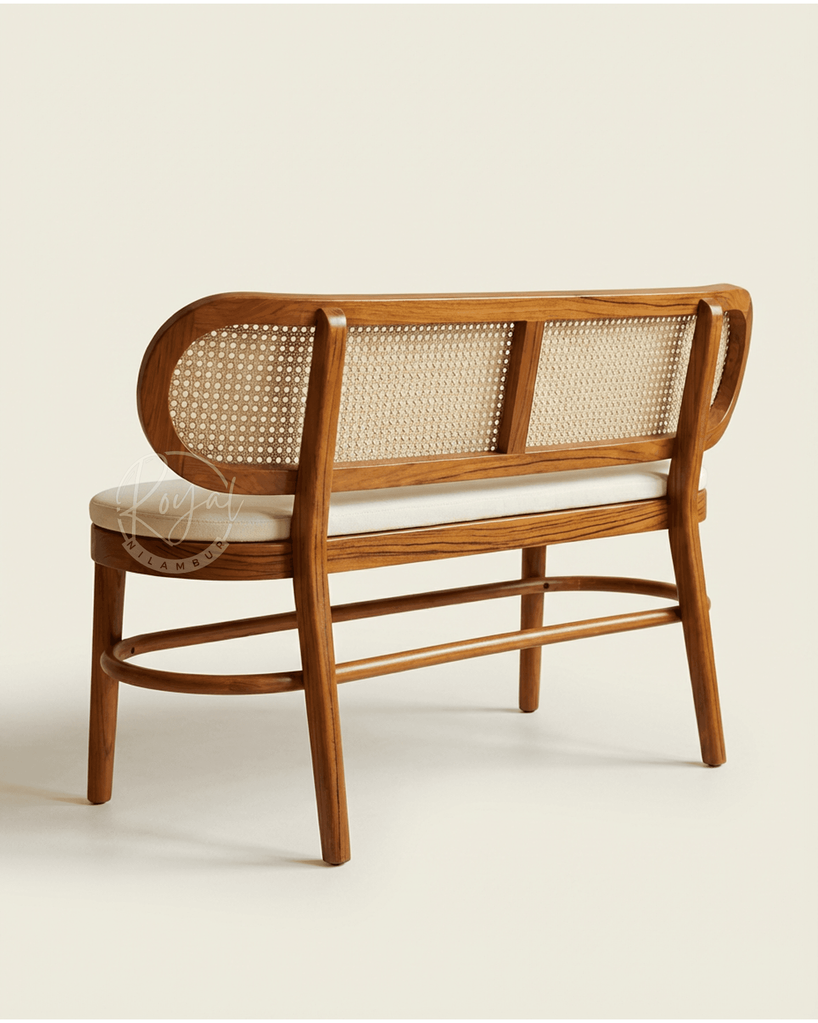 Royal Aevon Nilambur Teak Wood Cane Bench