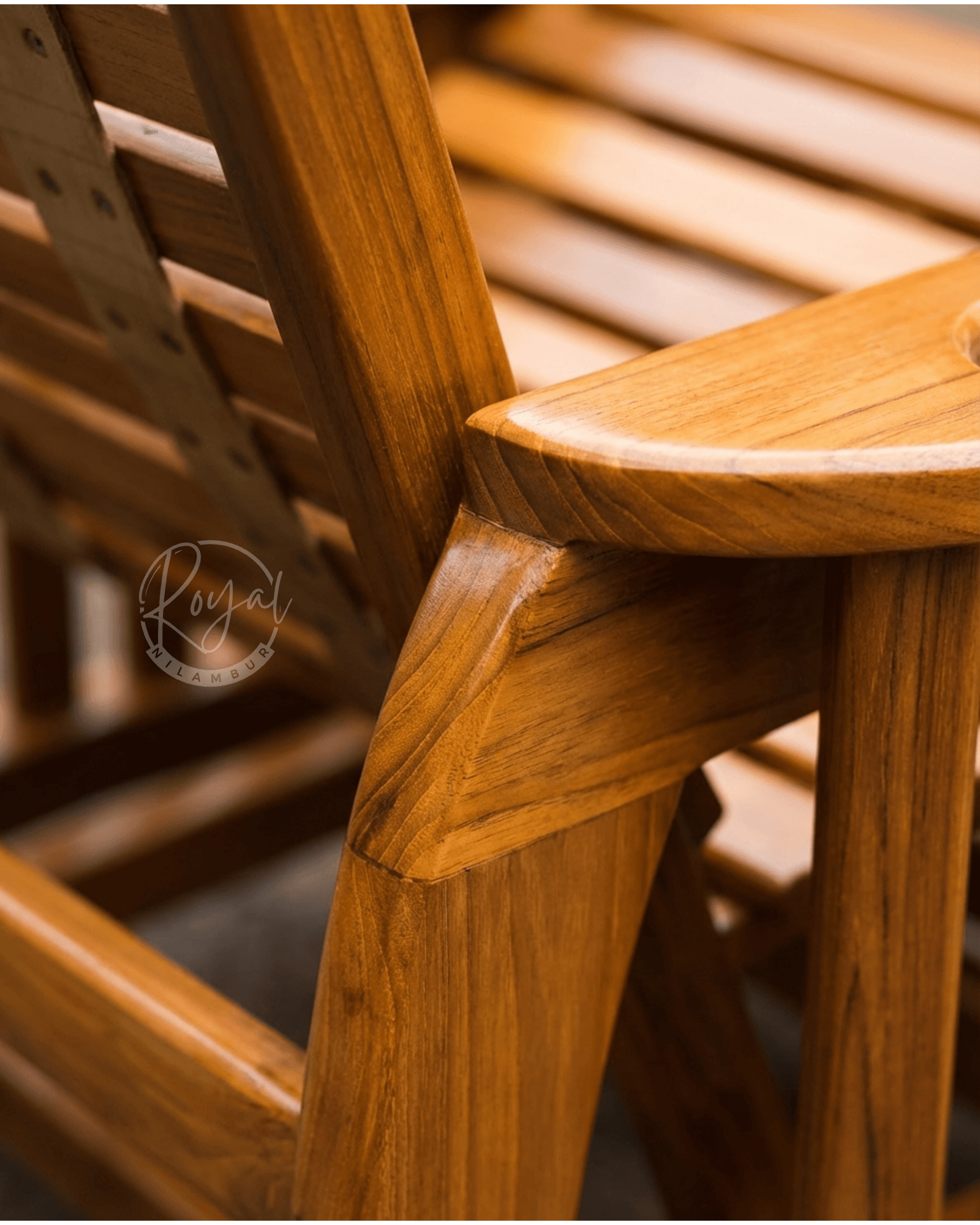 Royal Veyora Nilambur Teak Wood Easy Chair