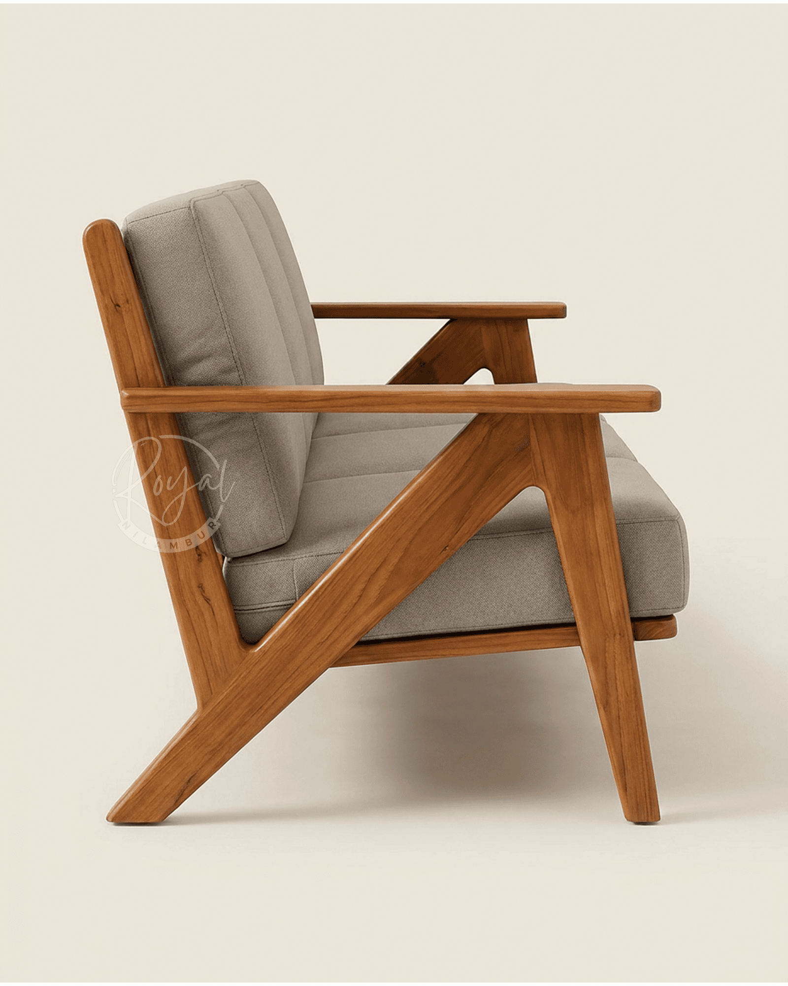 Royal Aksha Nilambur Teak Wood Corner Sofa