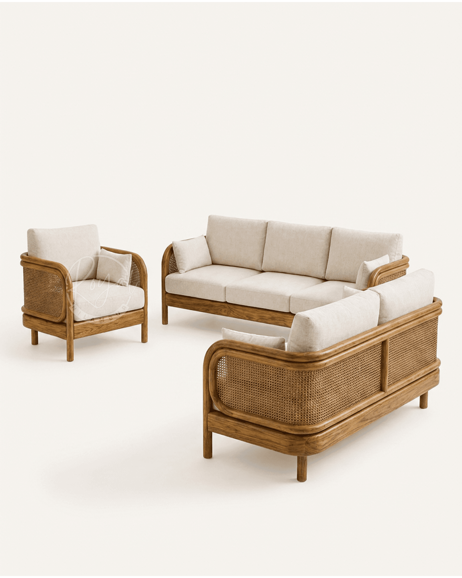 Royal Zyluxa Nilambur Teak Wood 5 Seater Sofa