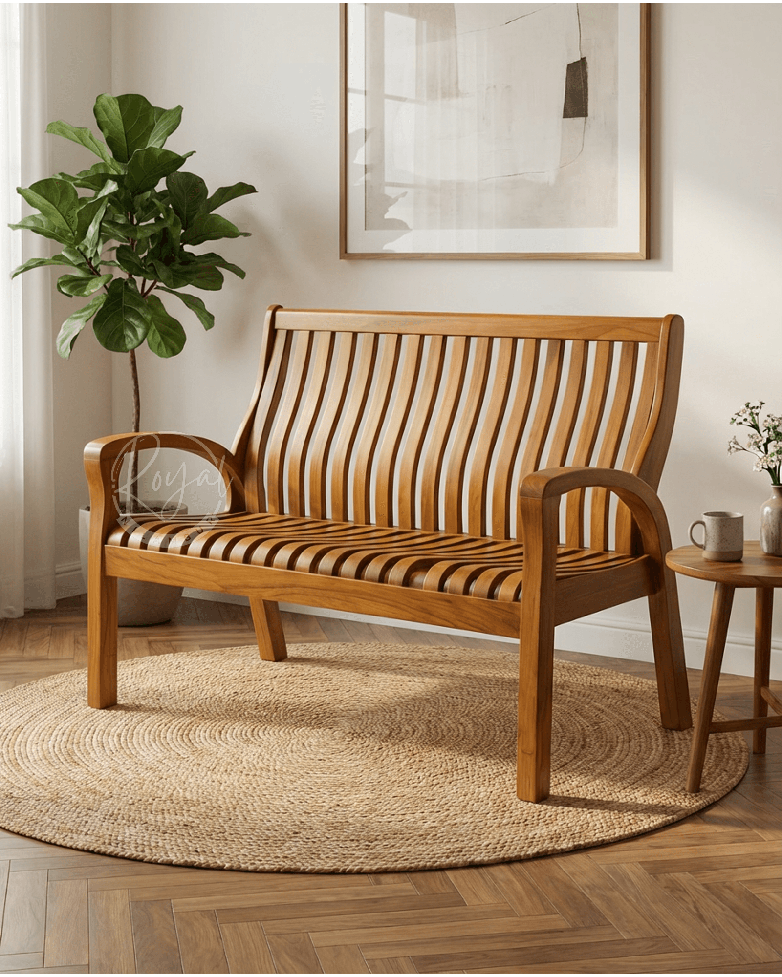 Royal Vayura Nilambur Teak Wood Bench
