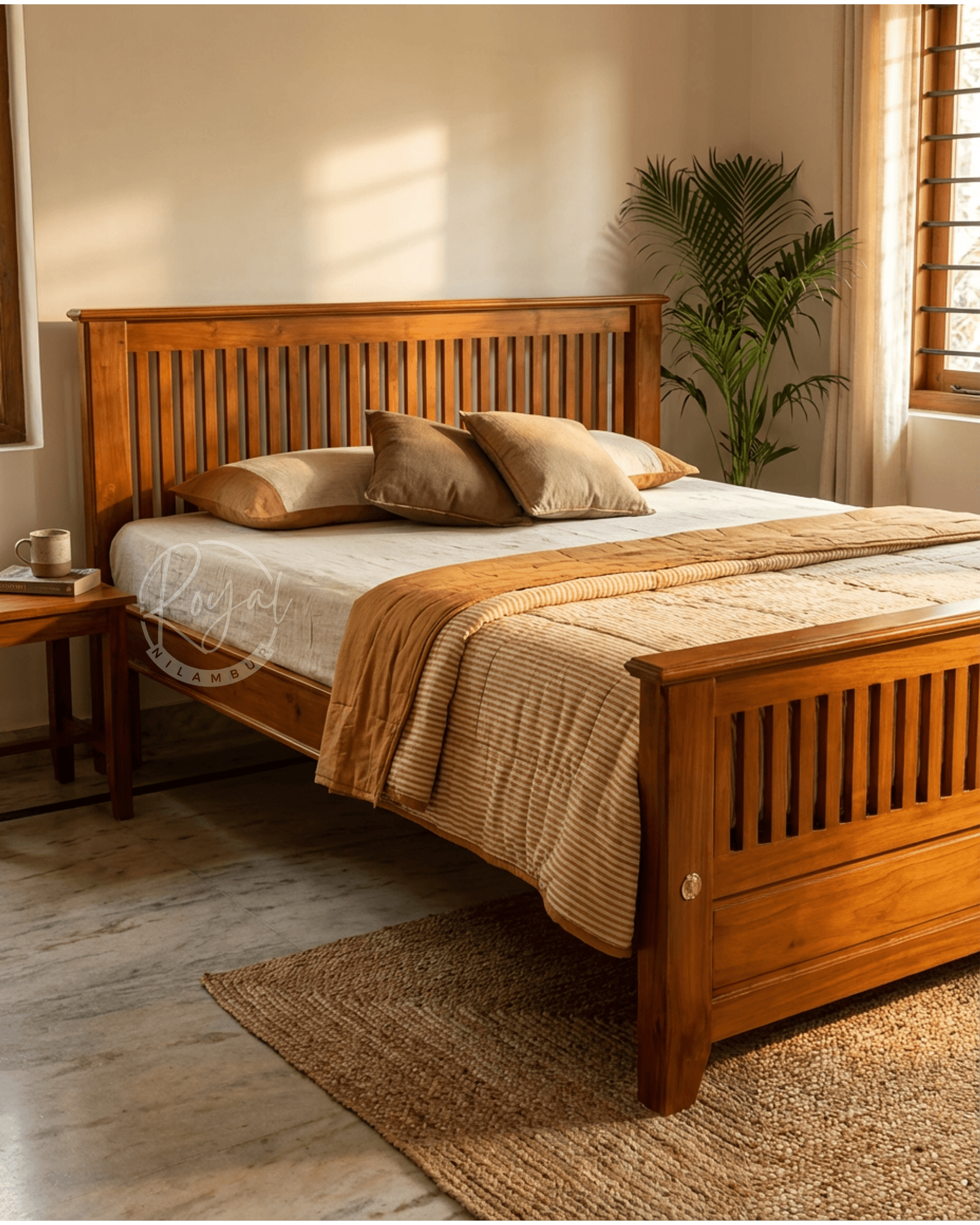 Royal Nidra Nilambur Teak Wood Bed Cot