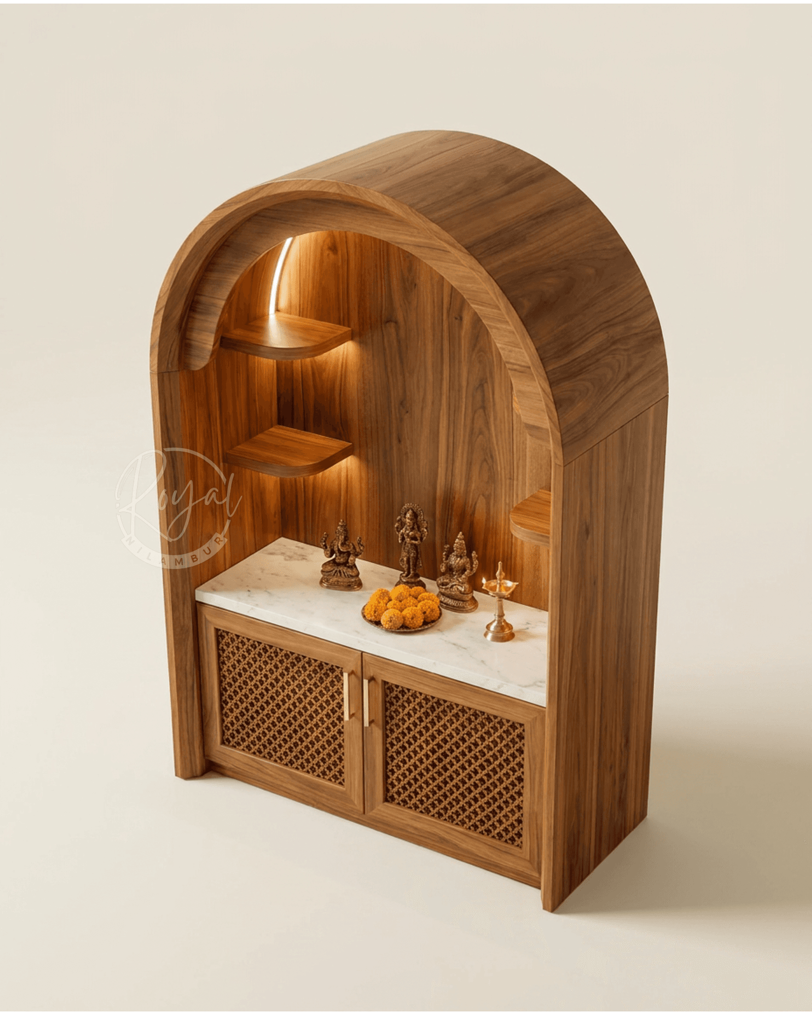 Royal Pavitra Teak Wood Pooja Mandir