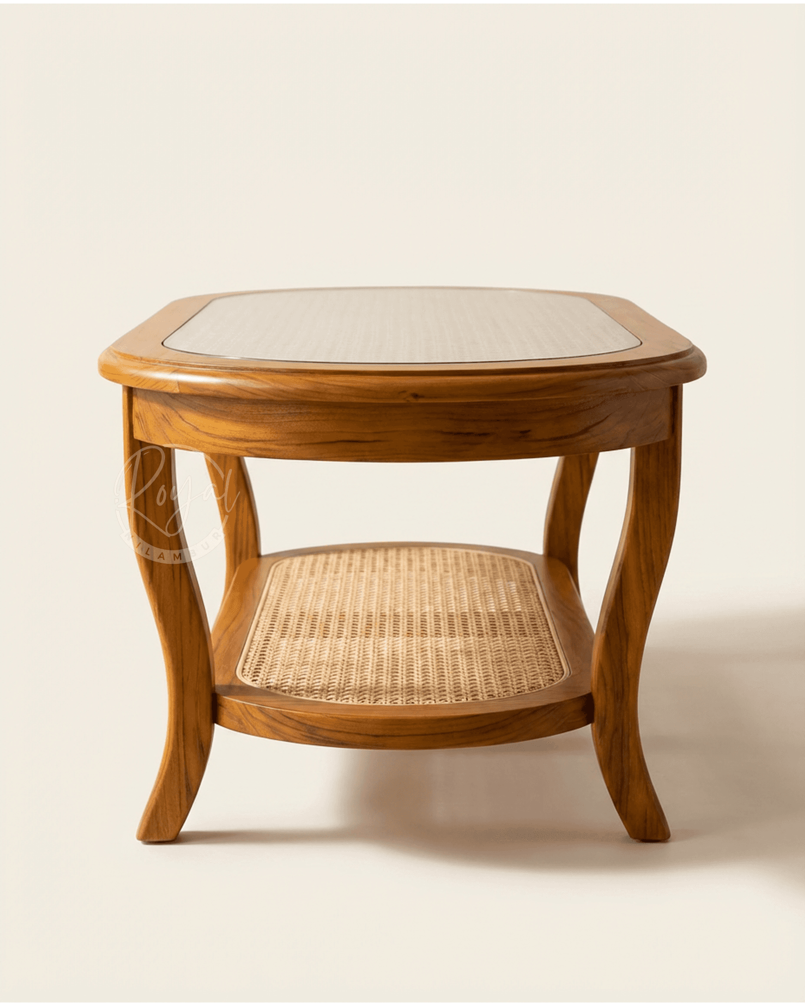 Royal Nilcan Teak Wooden Cane Coffee Table