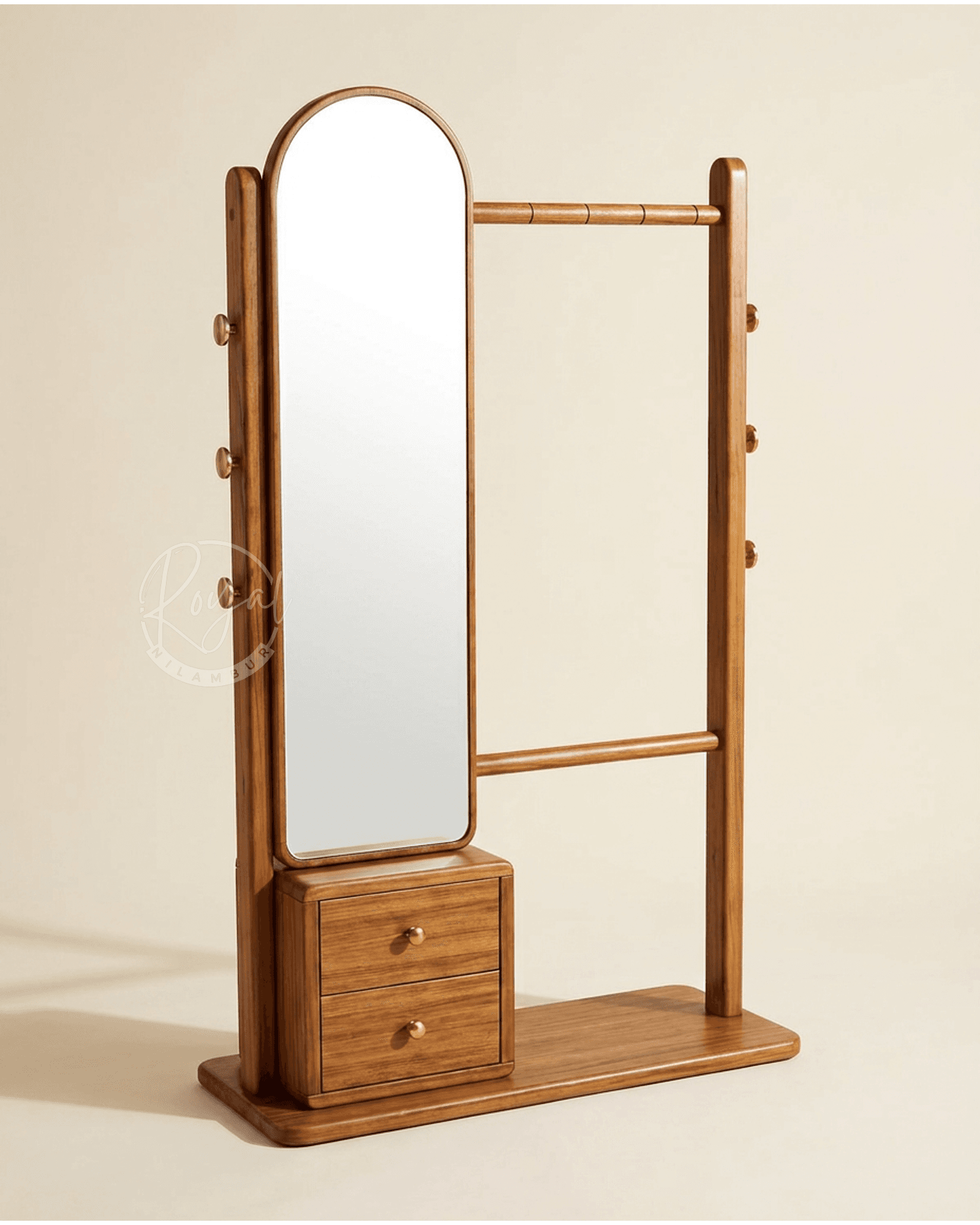 Royal Darpan Nilambur Teak Wood Dresser Mirror
