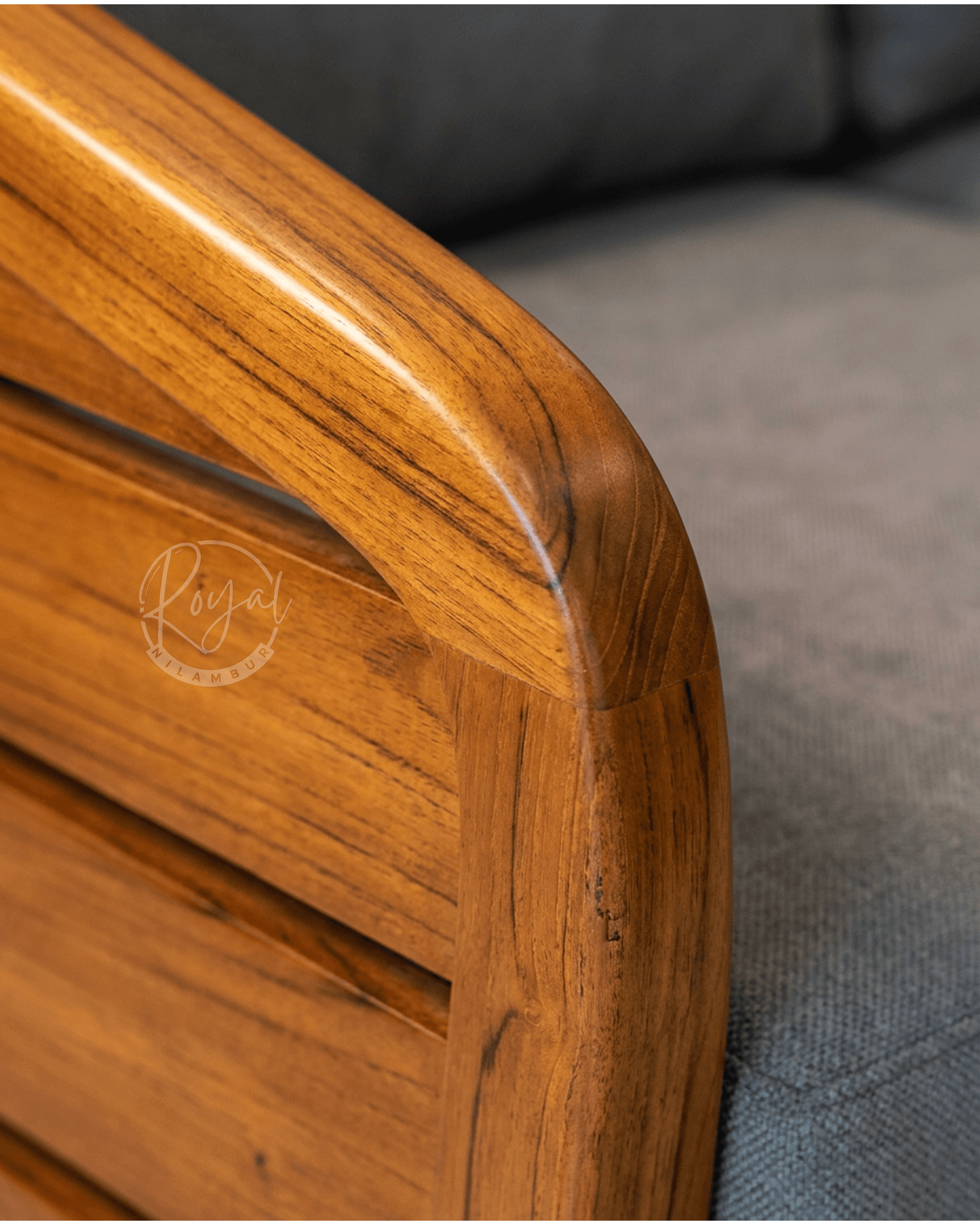 Royal Vedix Nilambur Teak Wood 5 Seater Sofa