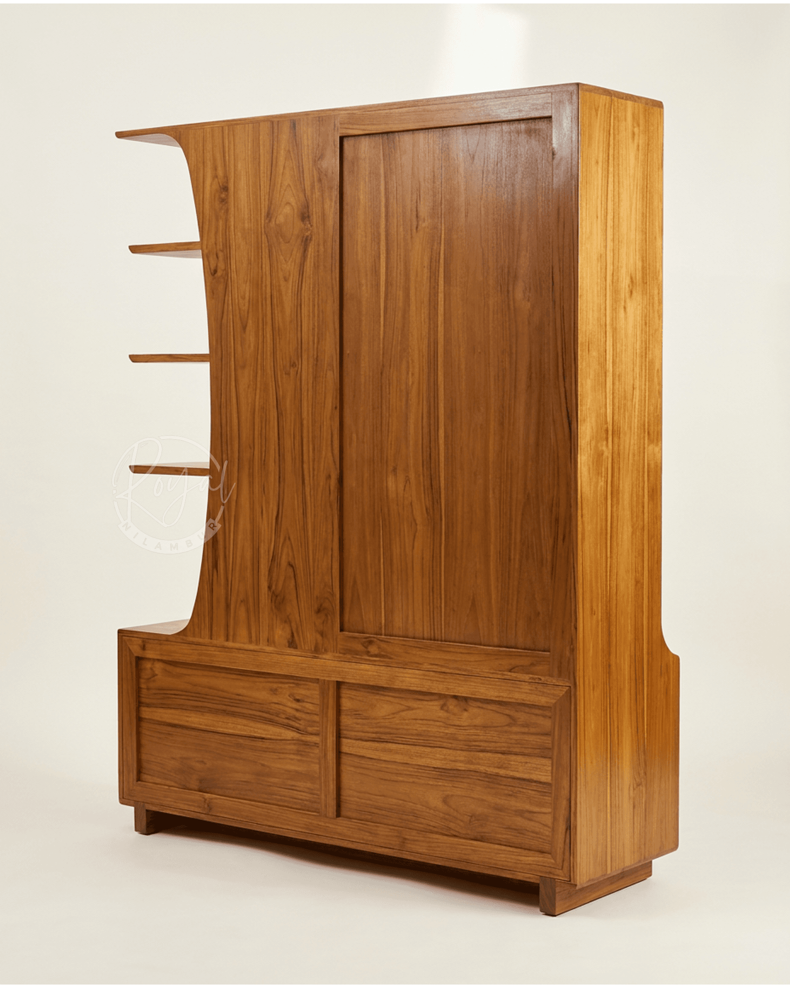 Royal Dhrayen Nilambur Teak Wood Book Shelf
