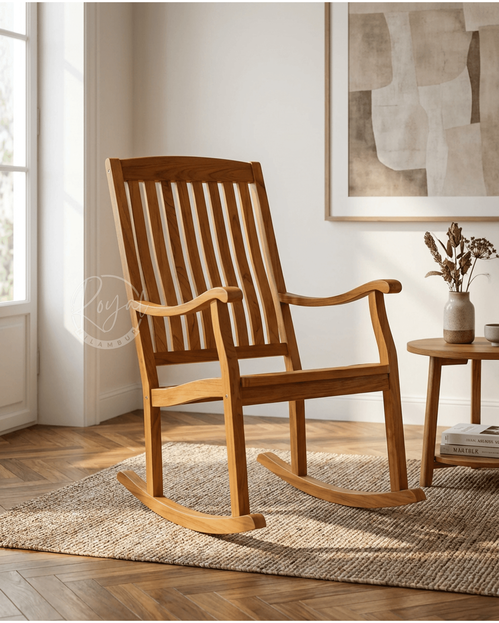 Royal Rajavyx Nilambur Teak Wood Rock Chair