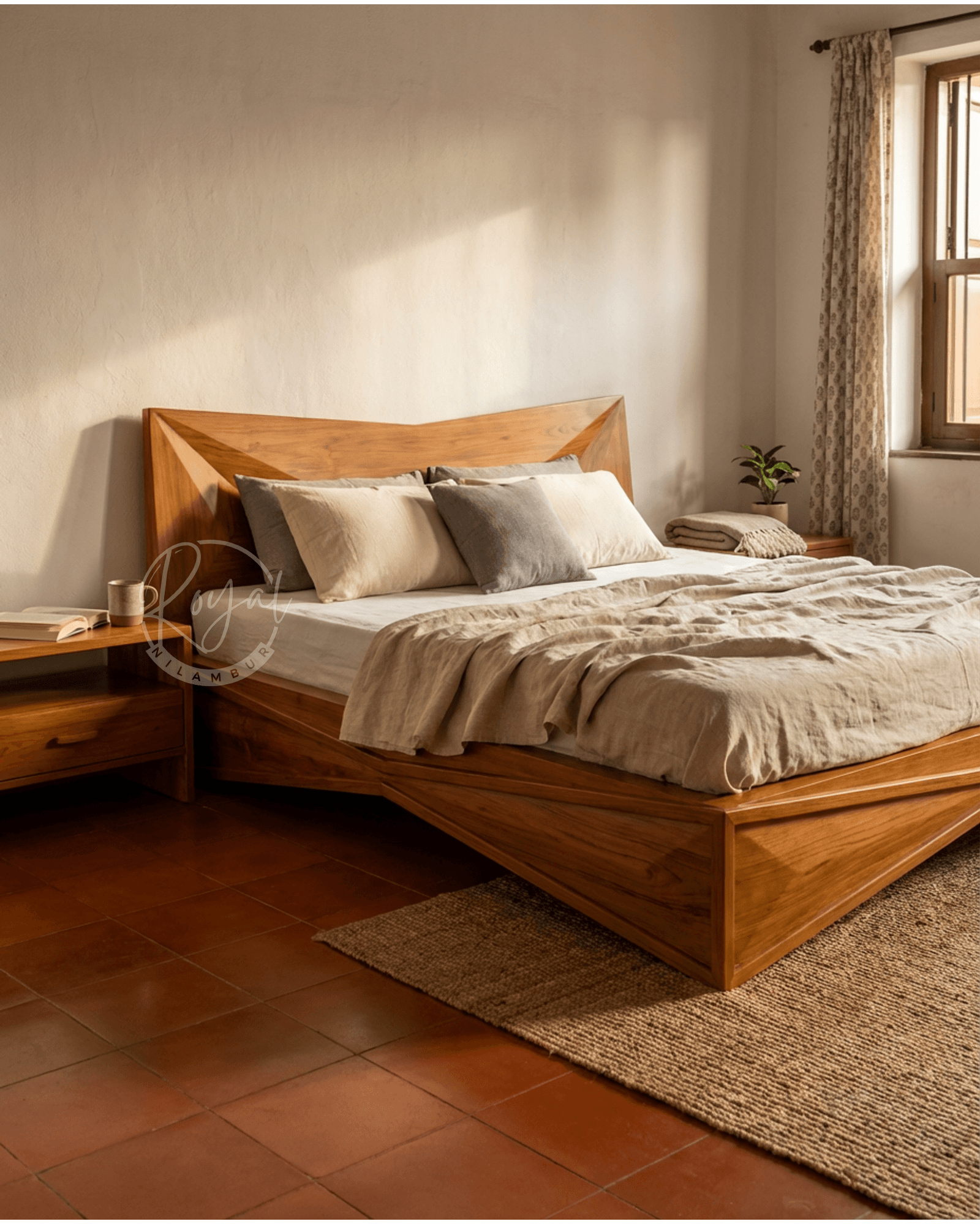 Royal Kalvyn Nilambur Teak Wood Bed