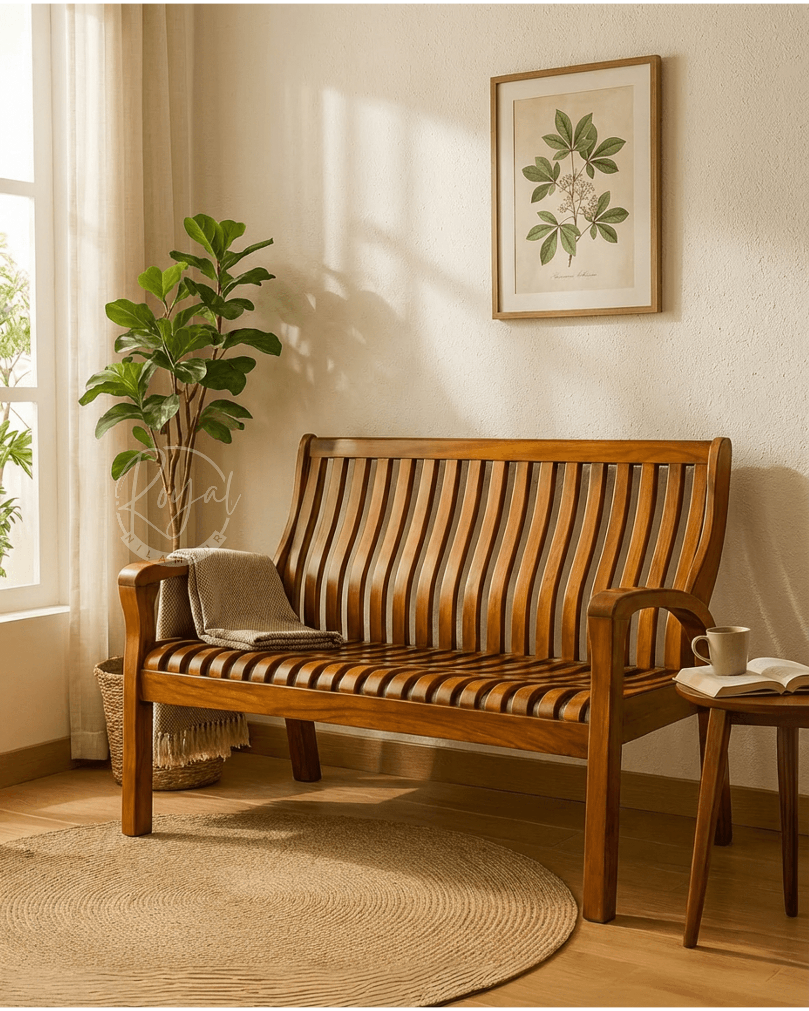 Royal Vayura Nilambur Teak Wood Bench