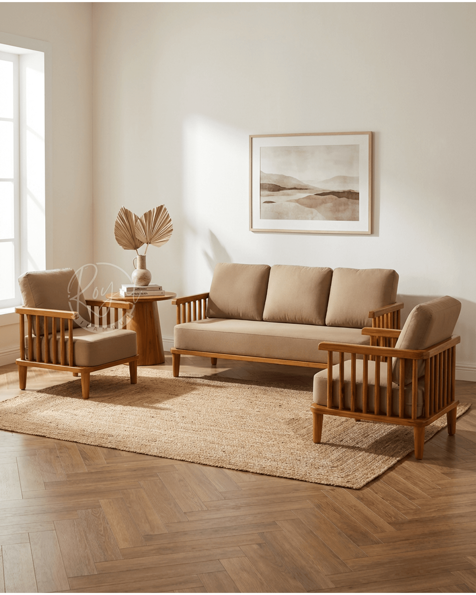 Royal Elvorn Nilambur Teak Wood Sofa Set