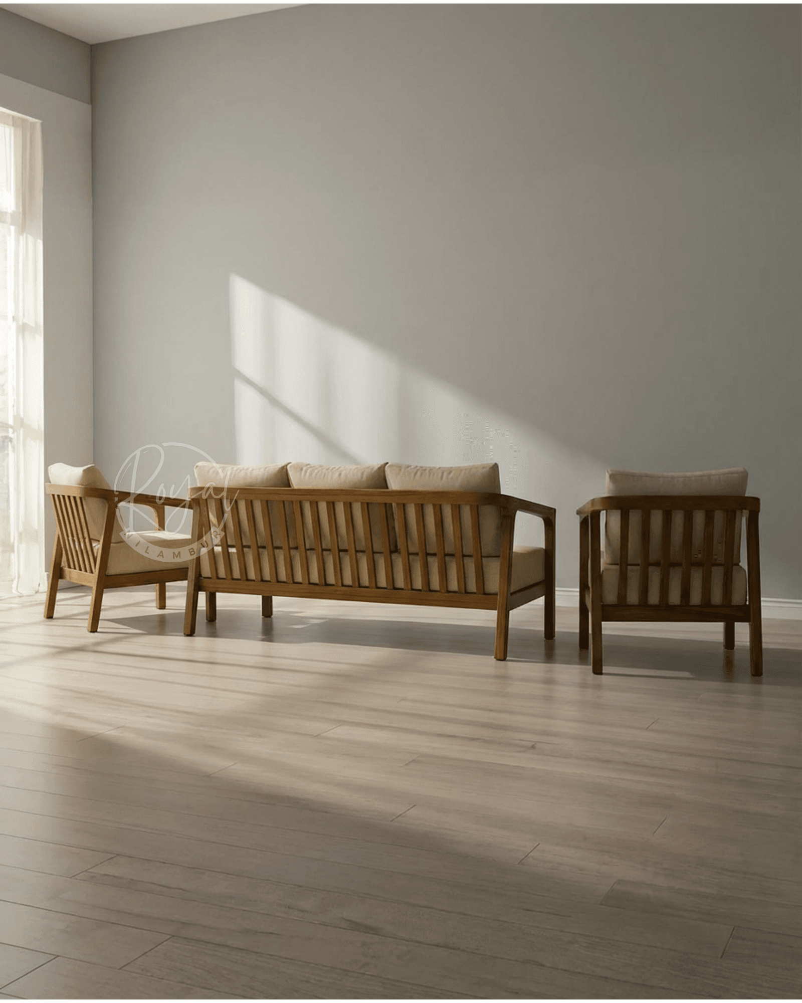 Royal Tavron Nilambur Teak Wood Sofa Set