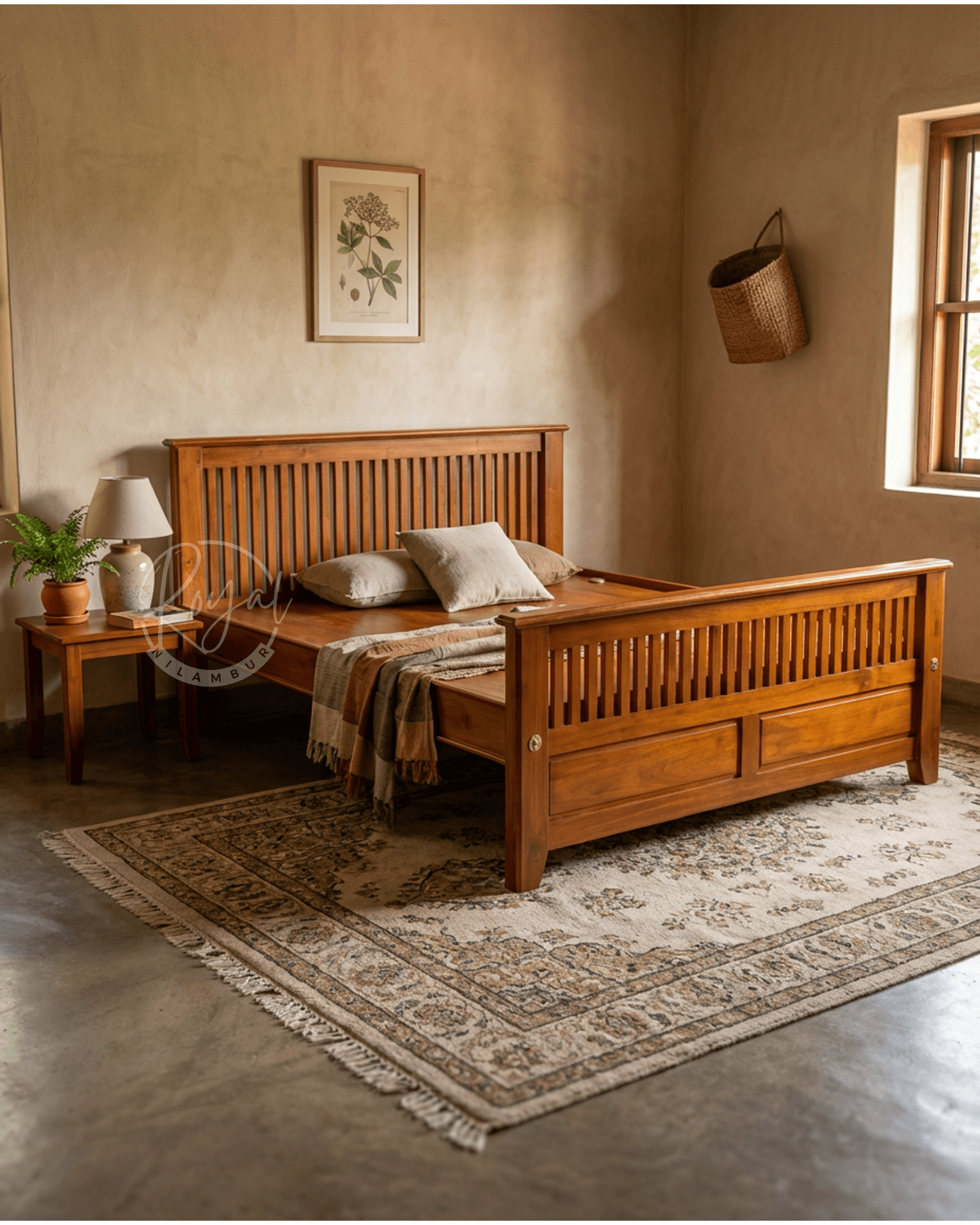 Royal Nidra Nilambur Teak Wood Bed Cot