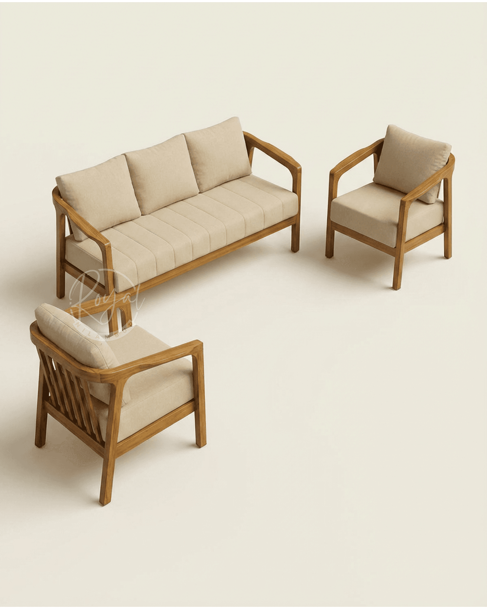 Royal Tavron Nilambur Teak Wood Sofa Set