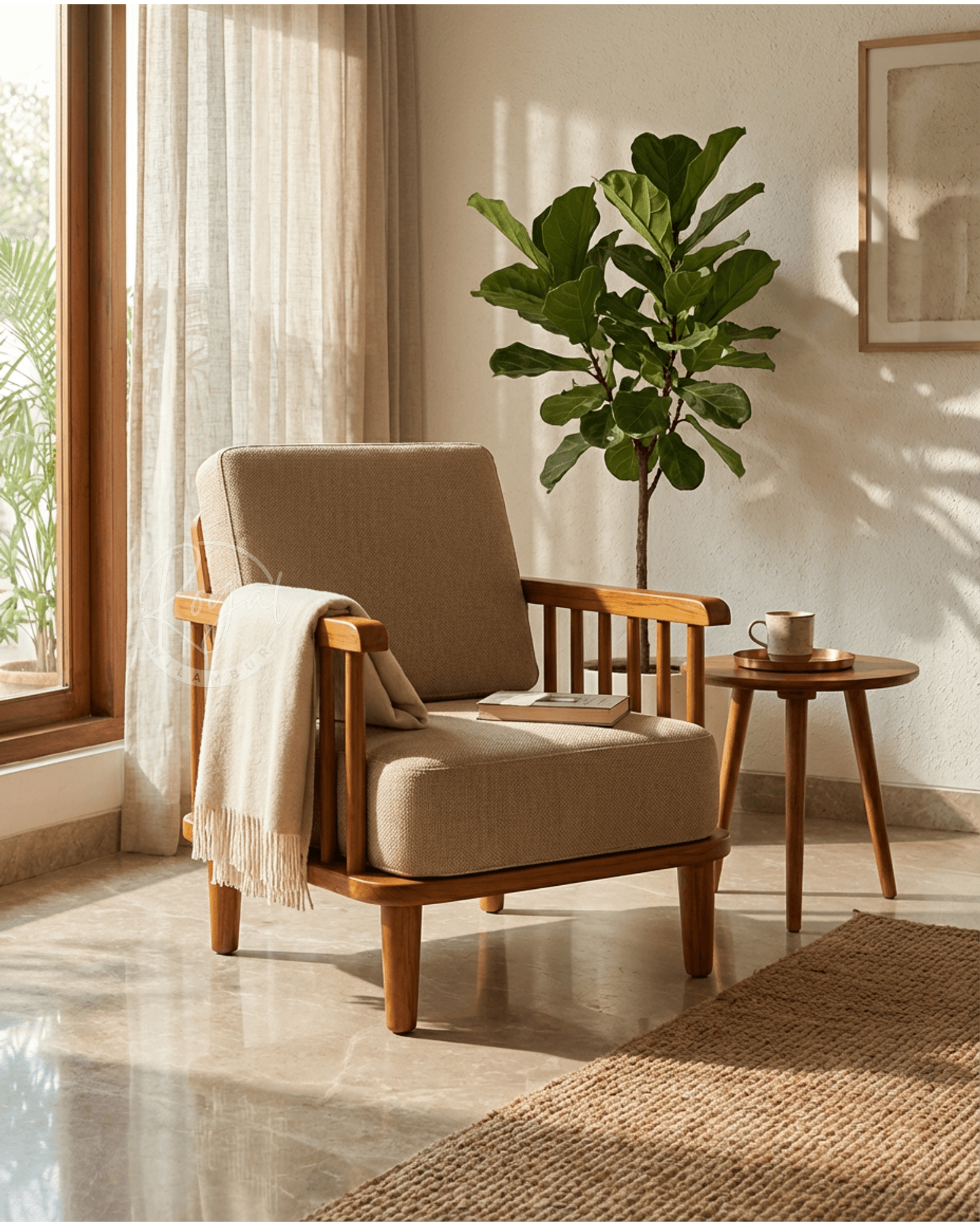 Royal Elvorn Nilambur Teak Wood Sofa Set