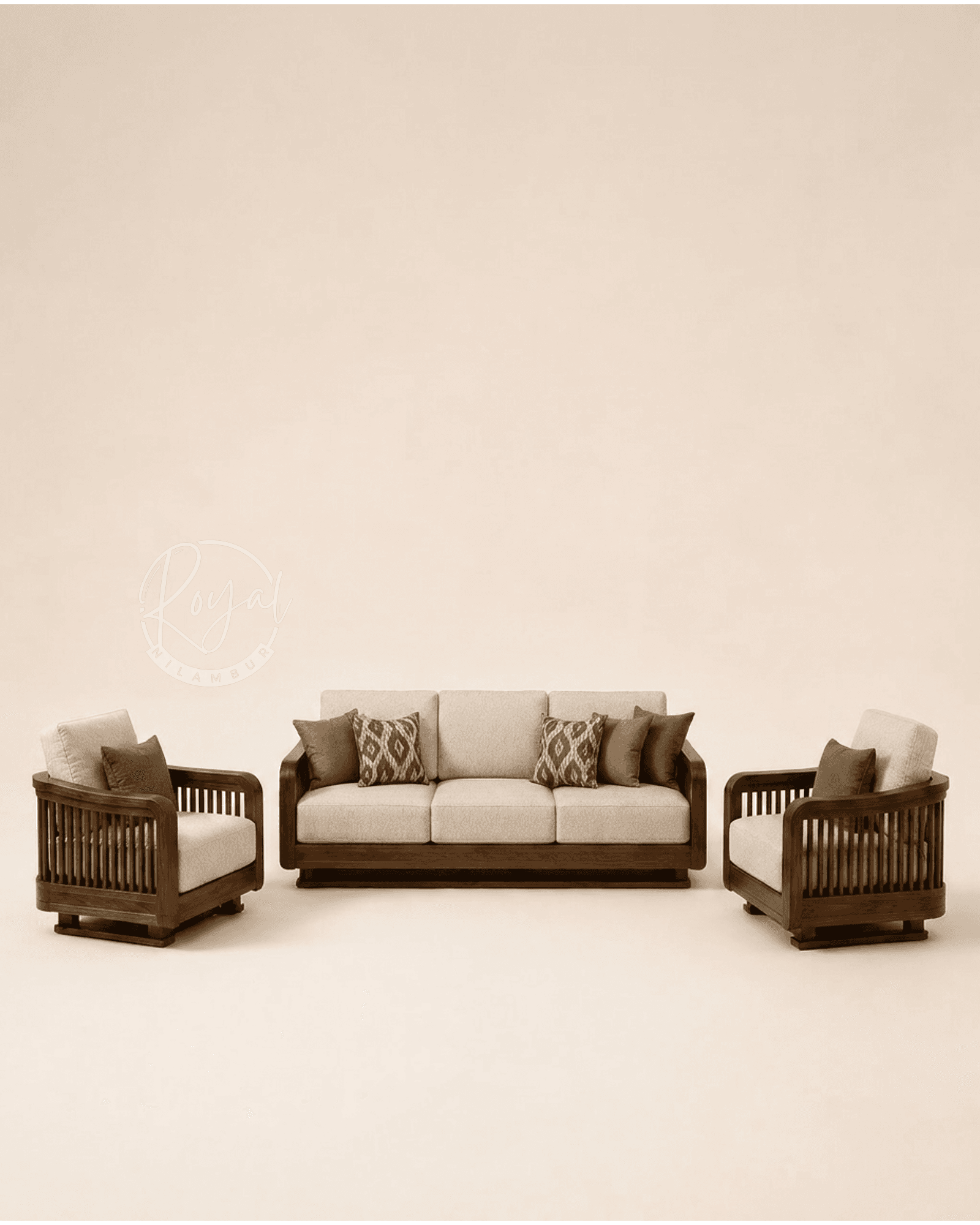 Royal Navrix Nilambur Teak Wood Sofa Set