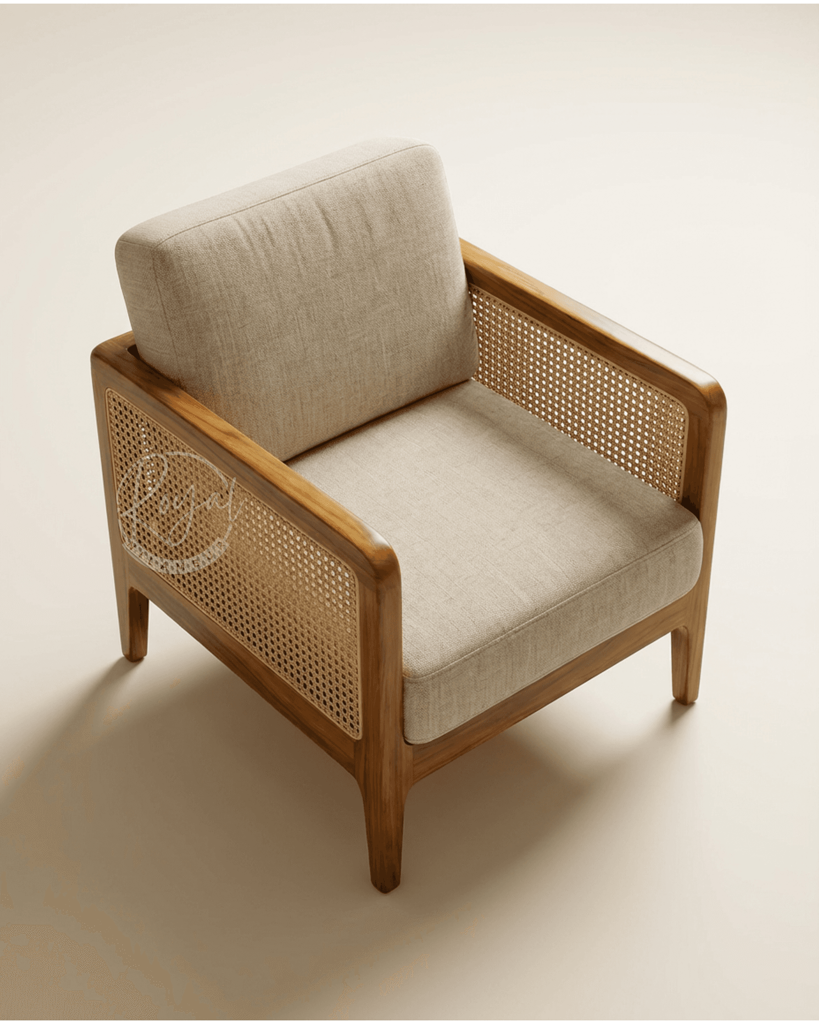Royal Teakane Teak Wooden Cane Sofa Set