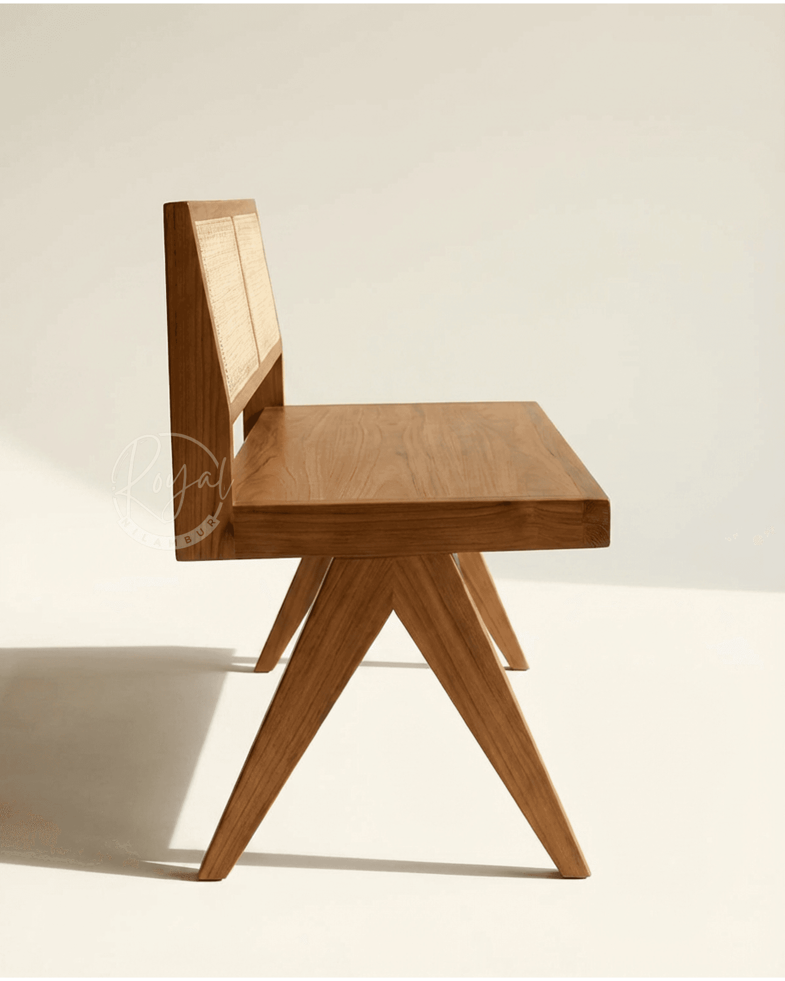 Royal Nilvaar Teak Wooden Cane Bench