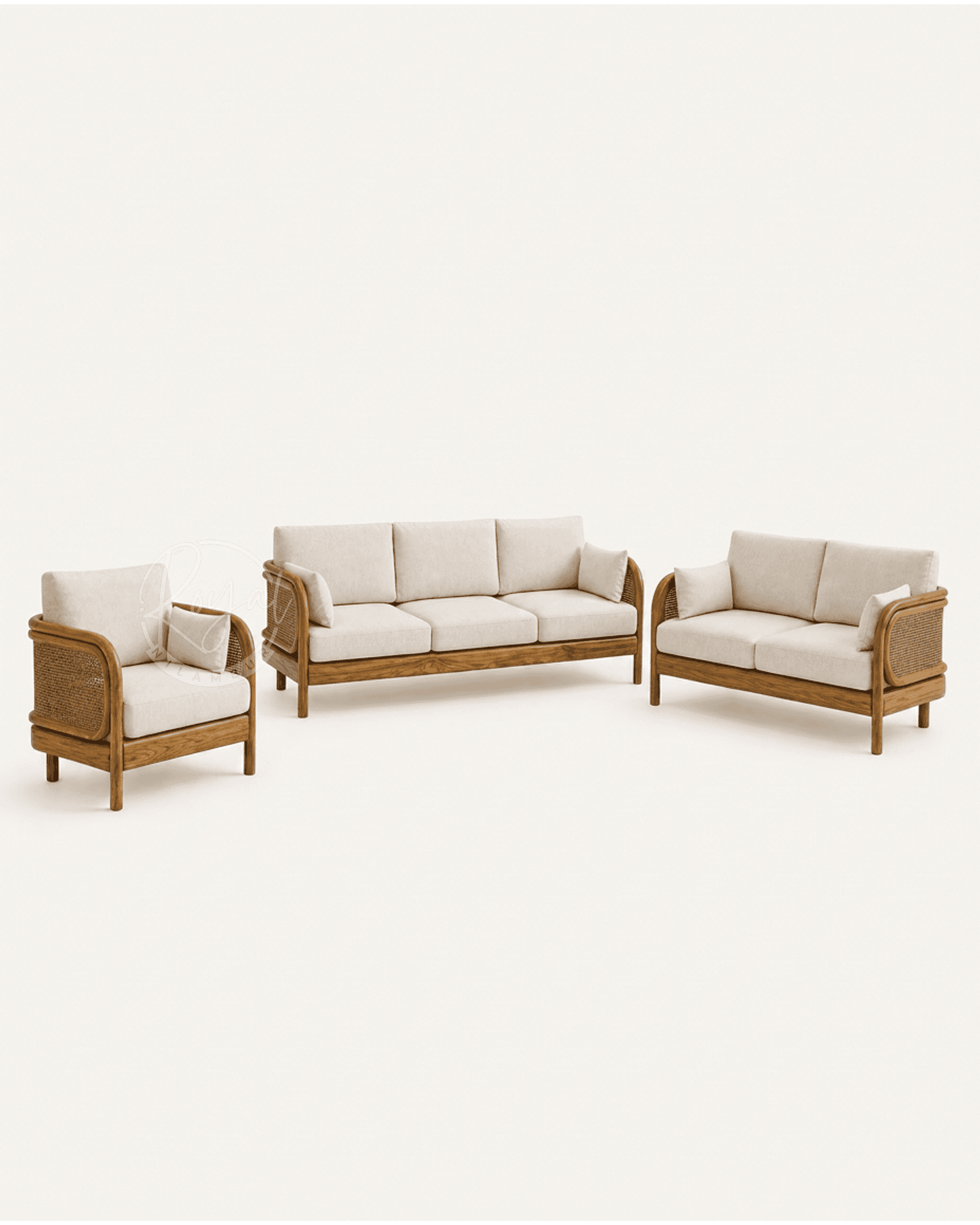 Royal Zyluxa Nilambur Teak Wood 5 Seater Sofa