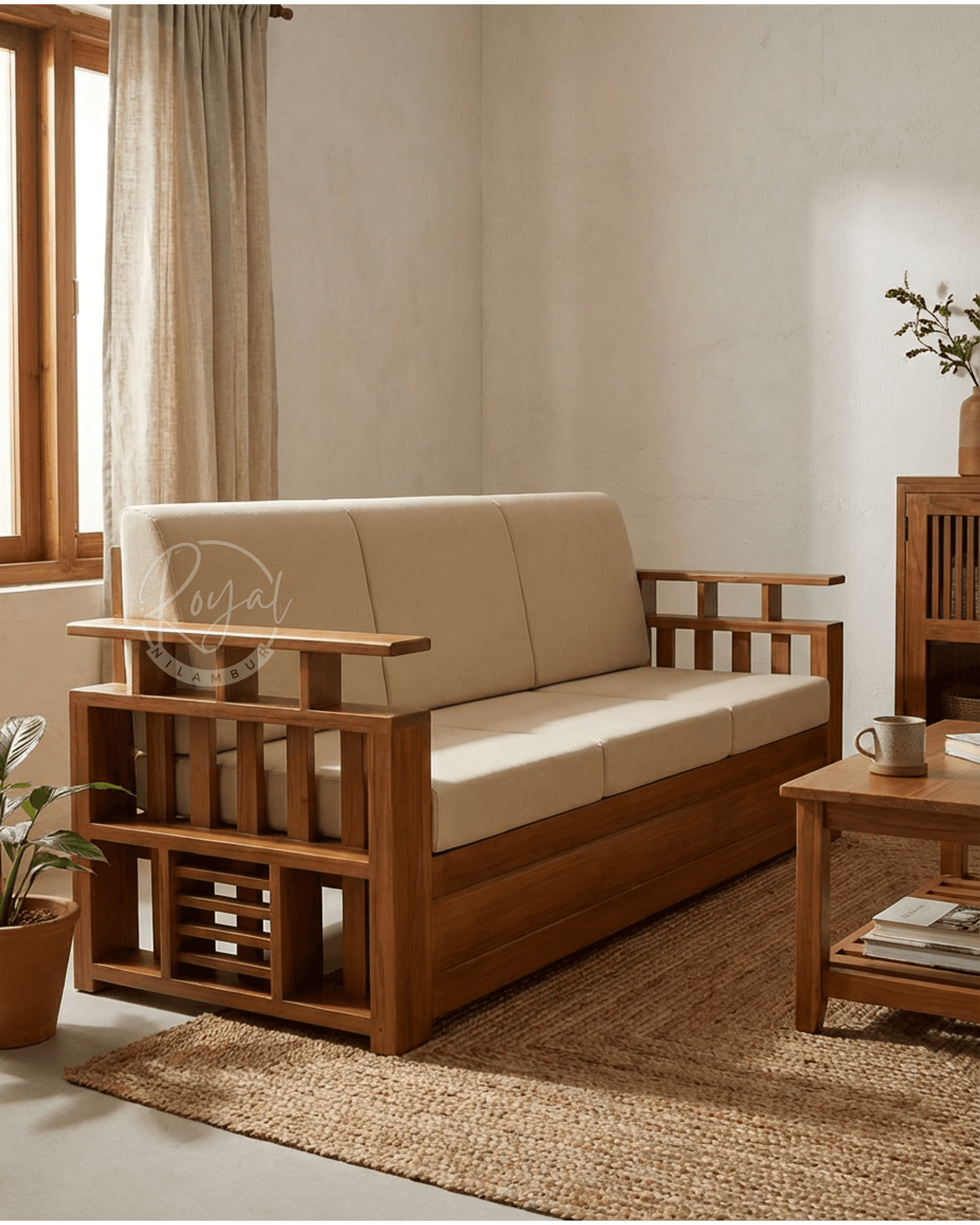 Royal Adrika Nilambur Teak Wood Sofa Set