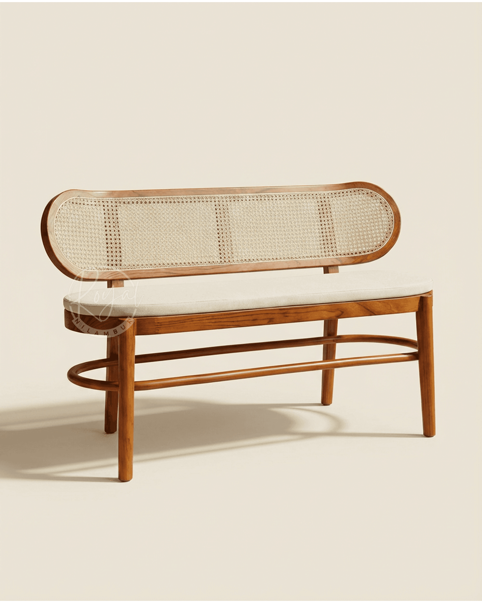 Royal Aevon Nilambur Teak Wood Cane Bench