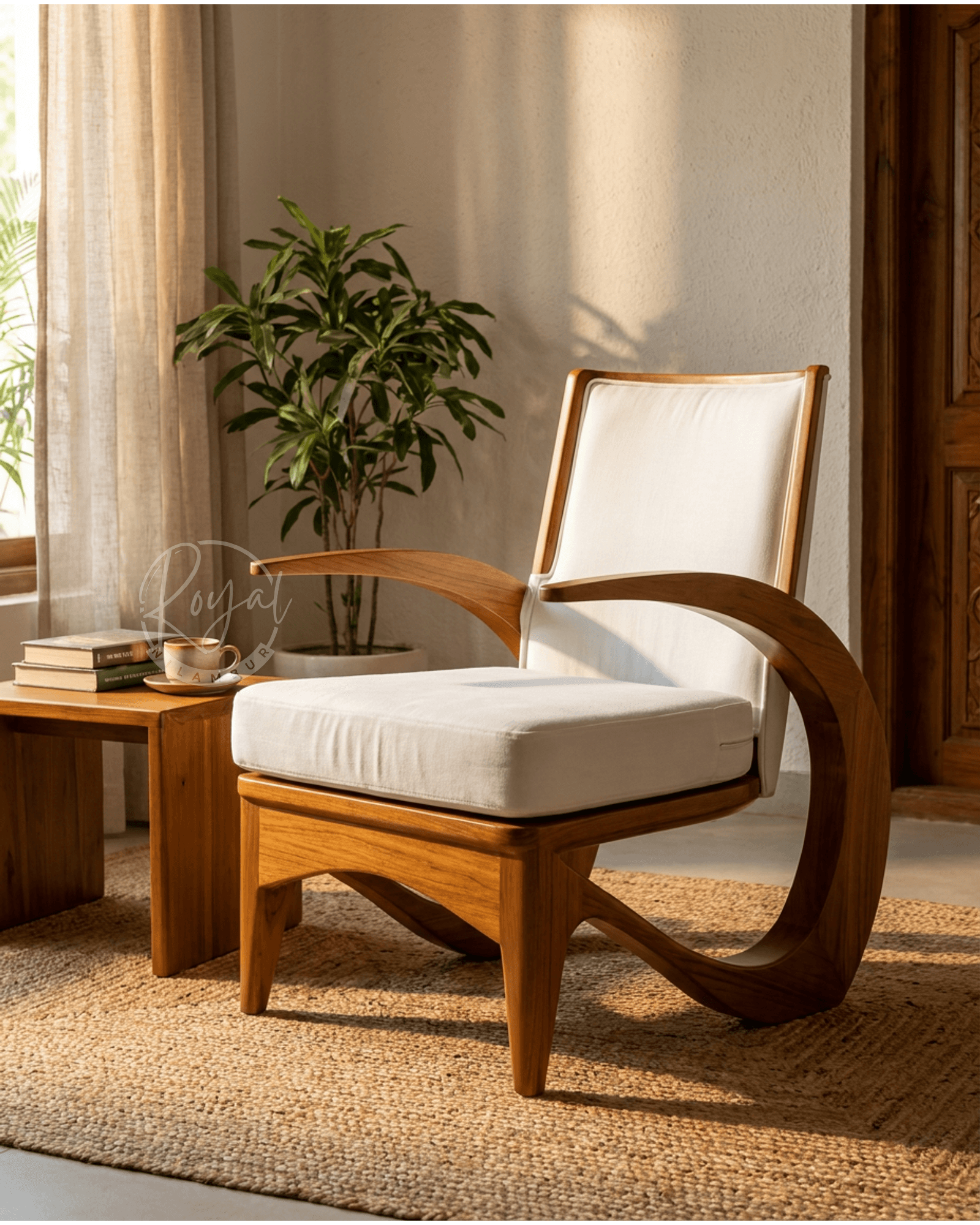 Royal Loryn Nilambur Teak Wood Arm Chair