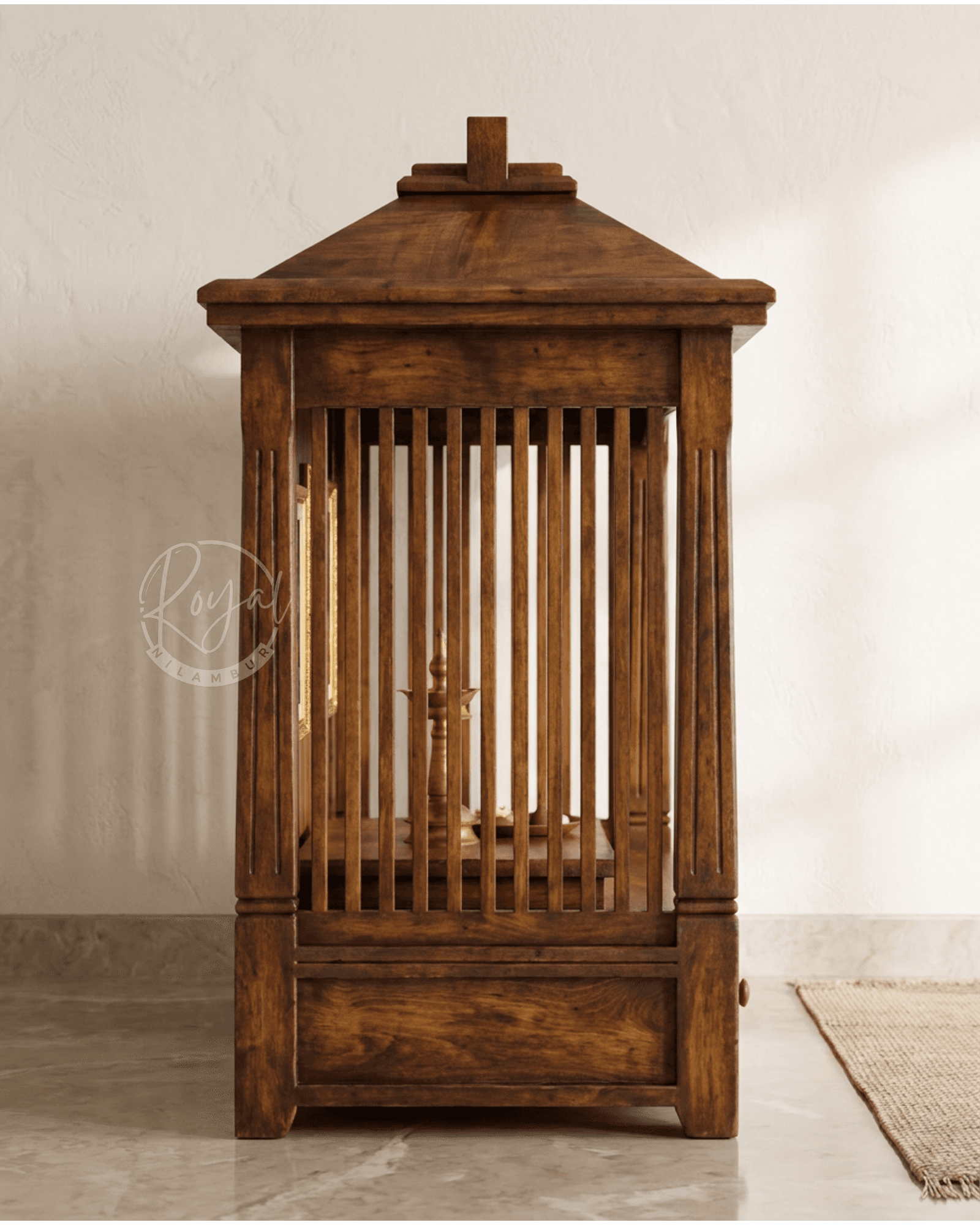 Royal Divyant Nilambur Teak Wood Pooja Mandir