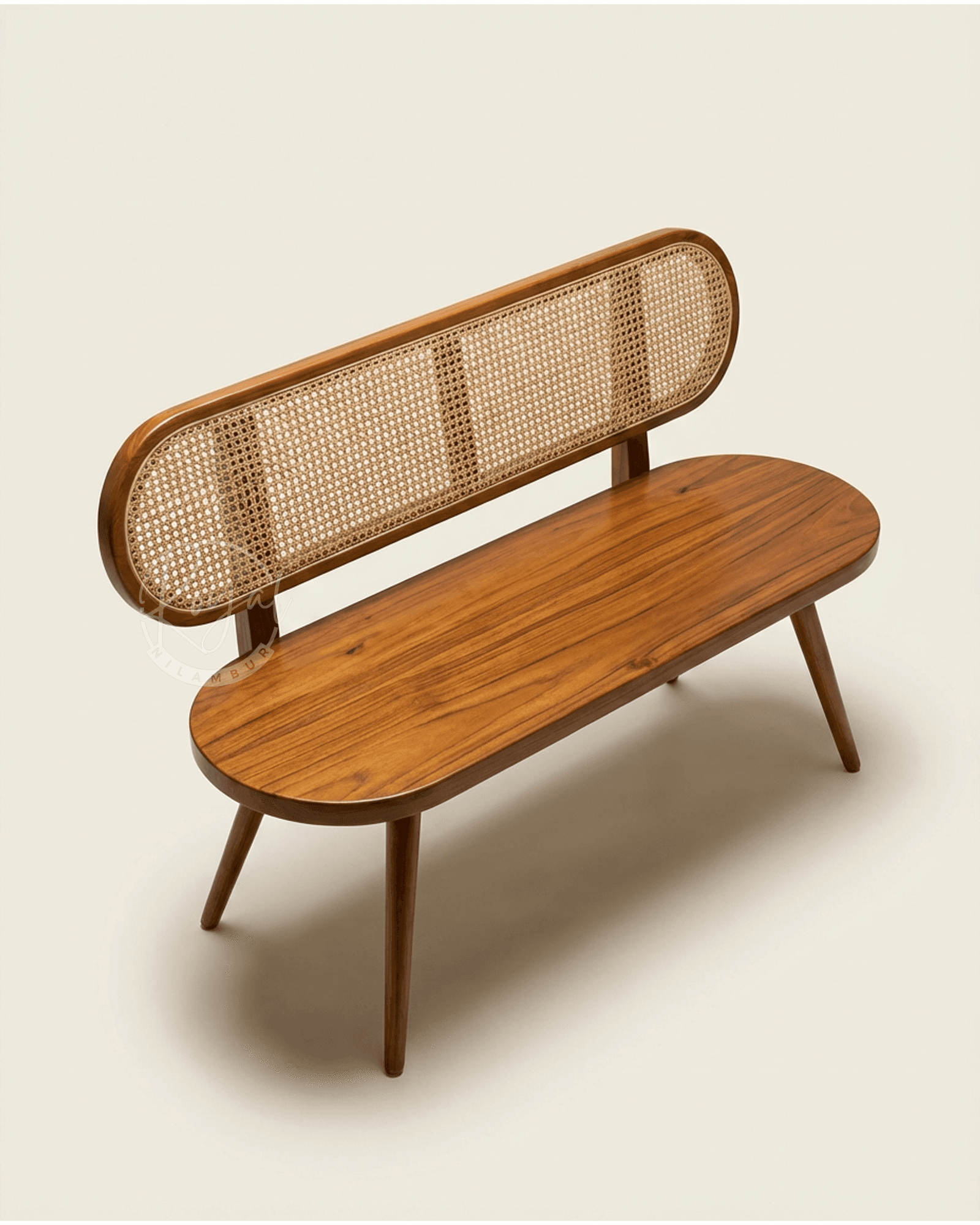 Royal Tevora Nilambur Teak Wood Cane Bench