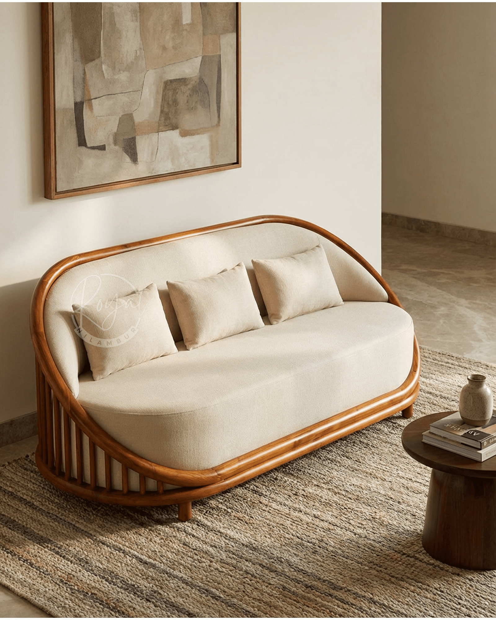 Royal Luxon Nilambur Teak Wood Sofa Set