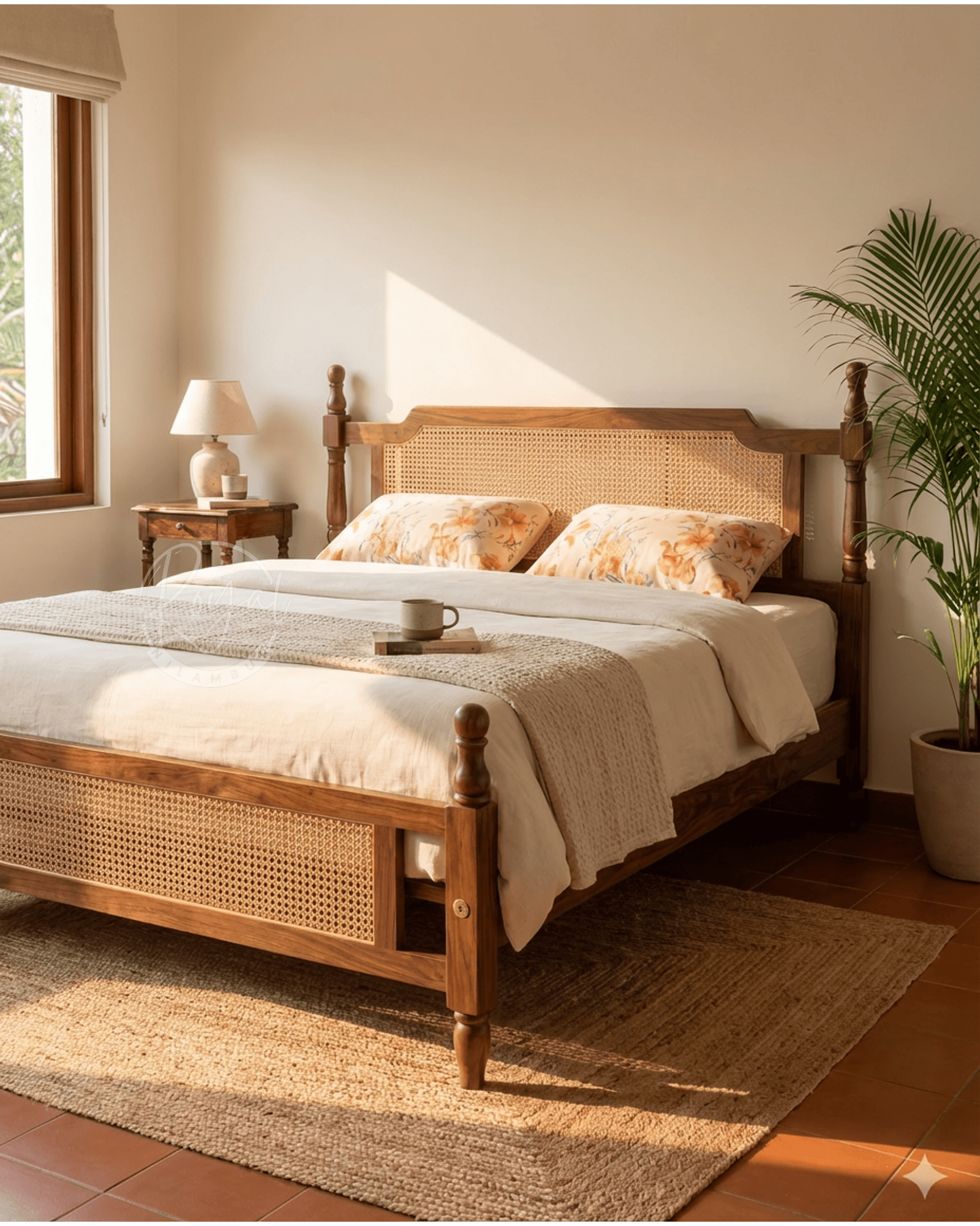 Royal Ashron Nilambur Teak Wood Cot