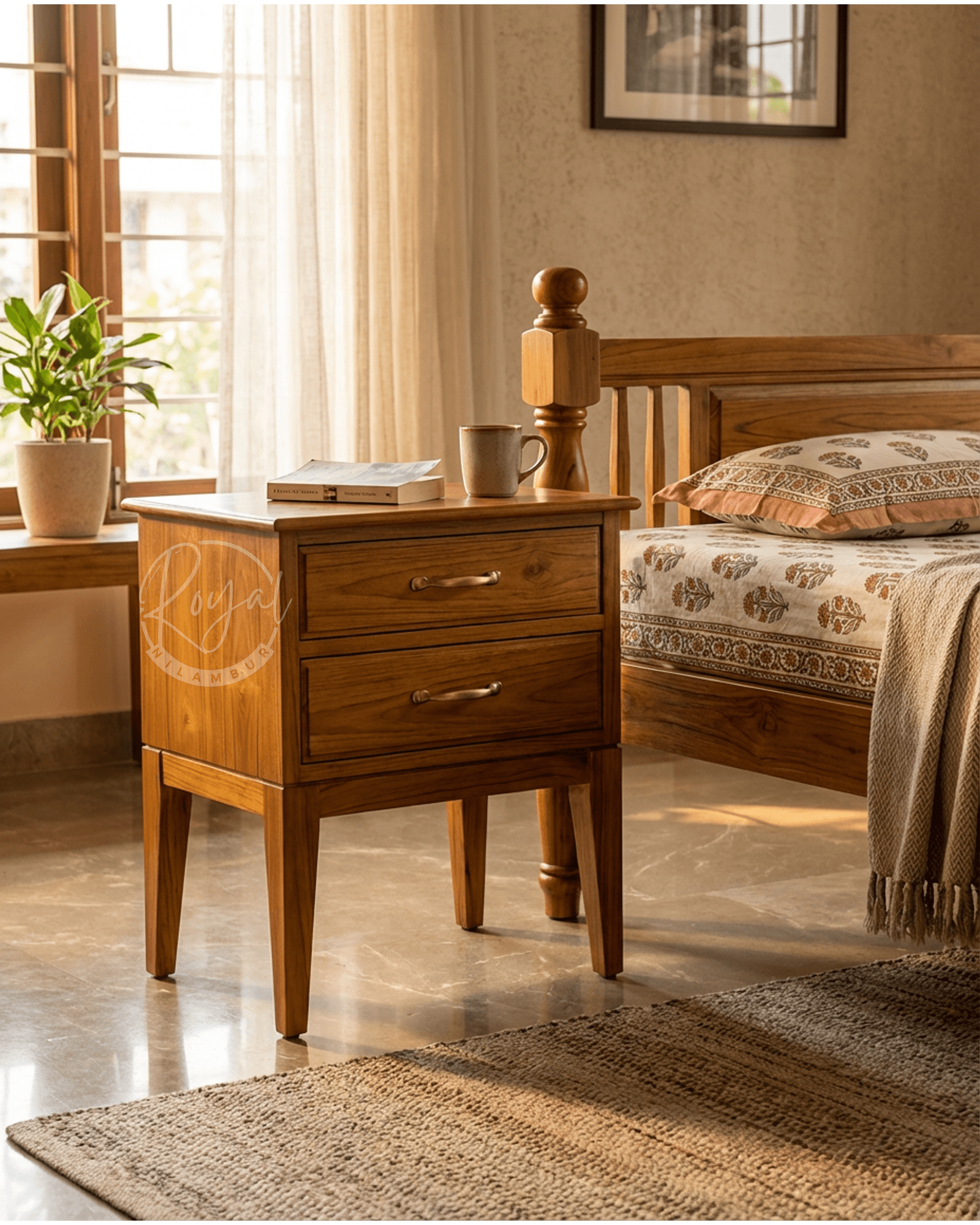 Royal Dhruv Nilambur Teak Wood Side Table