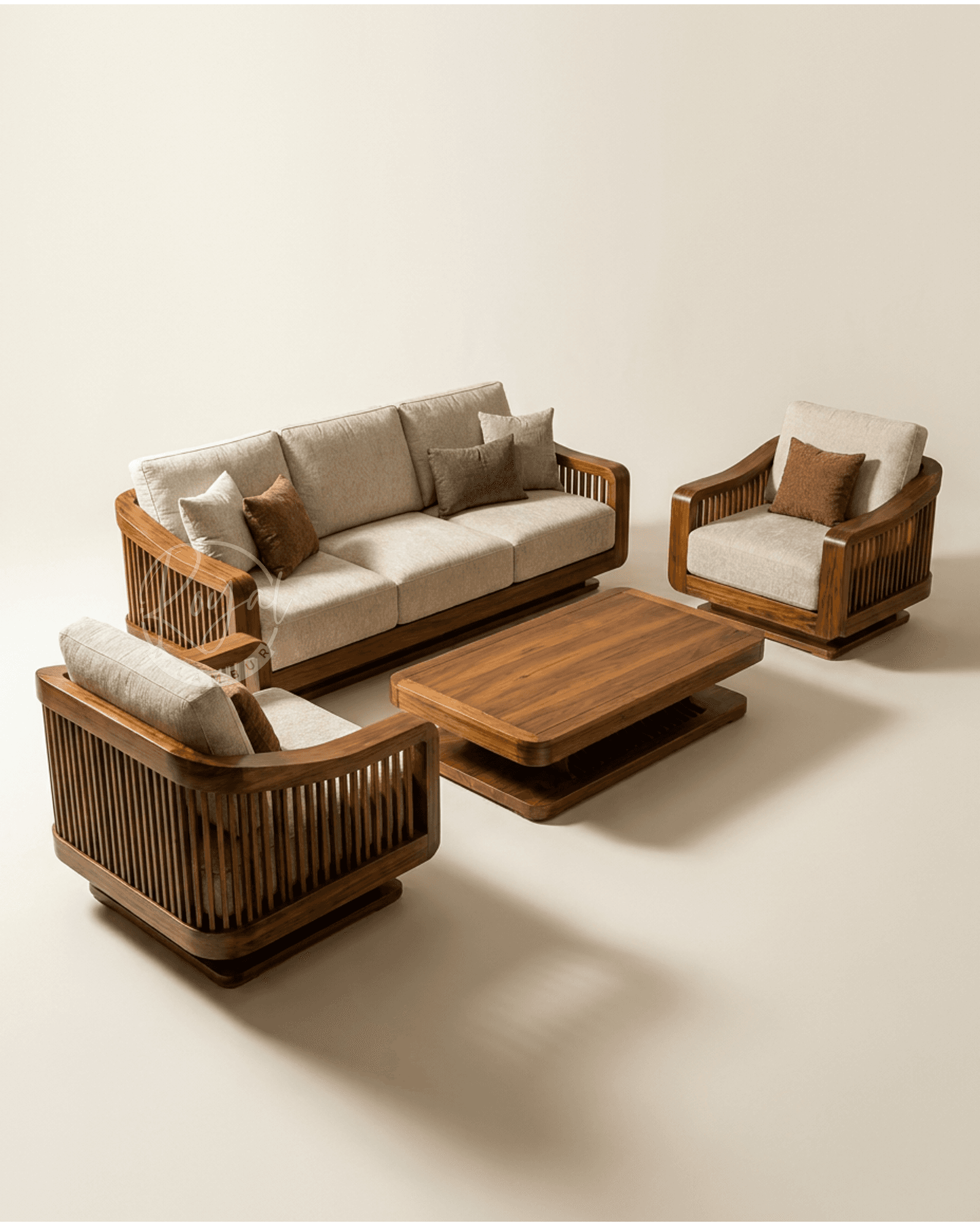 Royal Navrix Nilambur Teak Wood Sofa Set