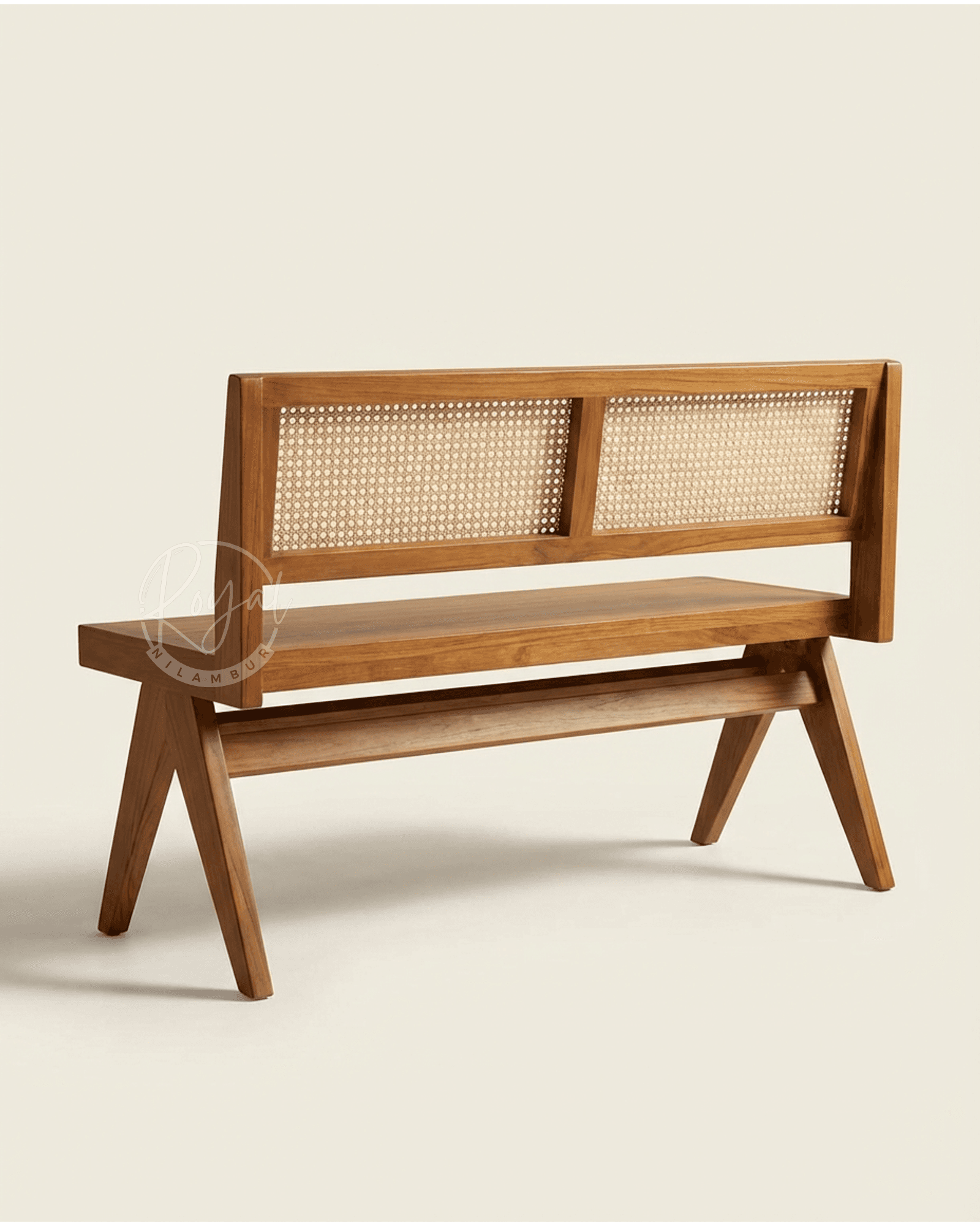 Royal Nilvaar Teak Wooden Cane Bench