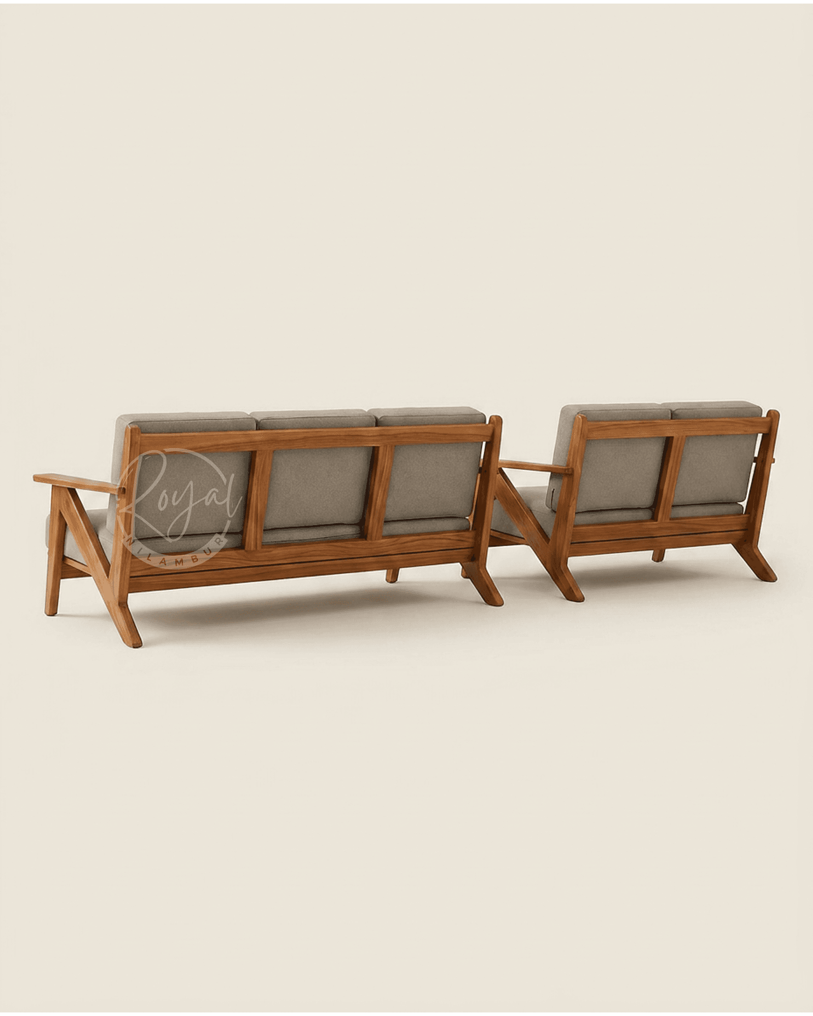 Royal Aksha Nilambur Teak Wood Corner Sofa