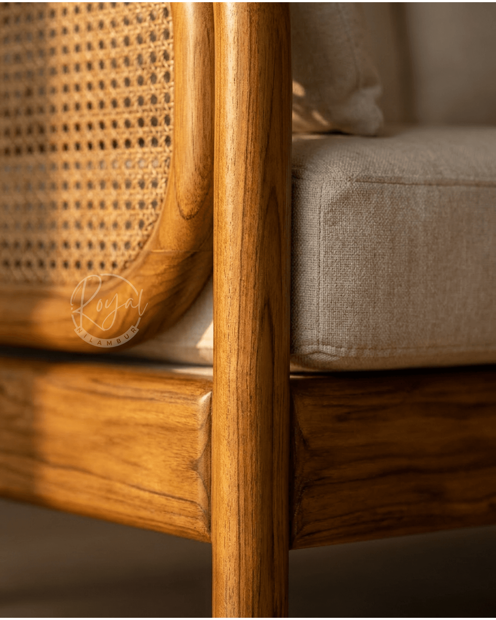 Royal Zyluxa Nilambur Teak Wood 5 Seater Sofa