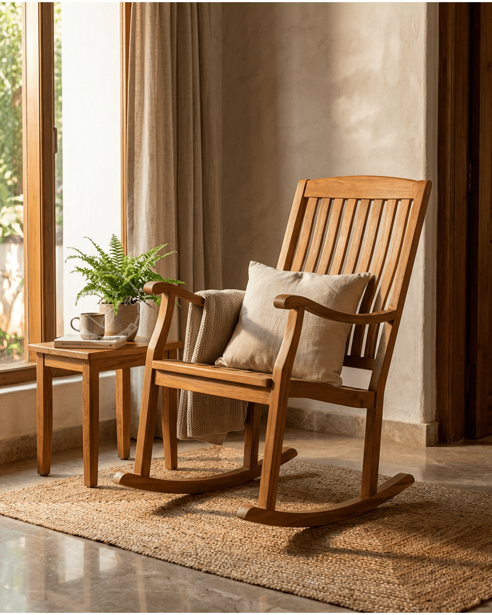 Royal Rajavyx Nilambur Teak Wood Rock Chair